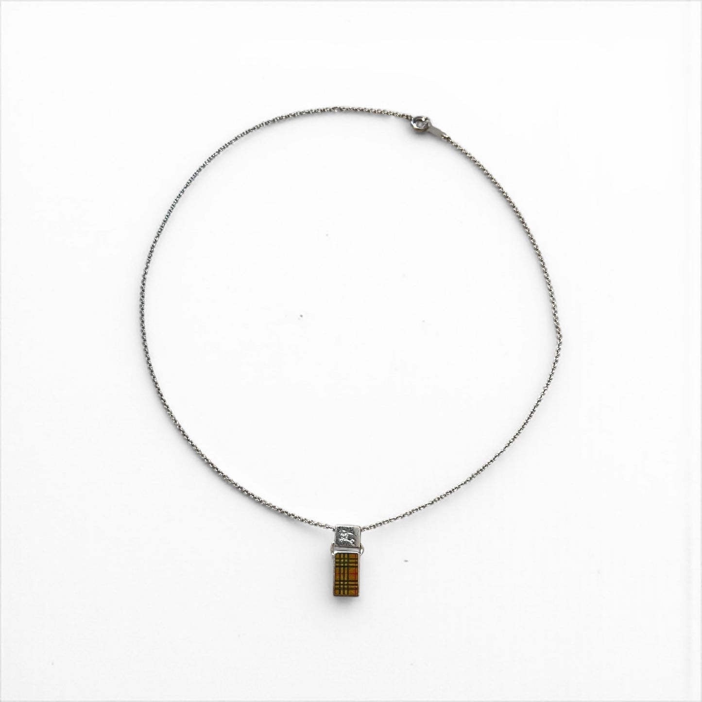BURBERRY シルバー チェーン ネックレス ペンダント ノバチェック SILVER 925