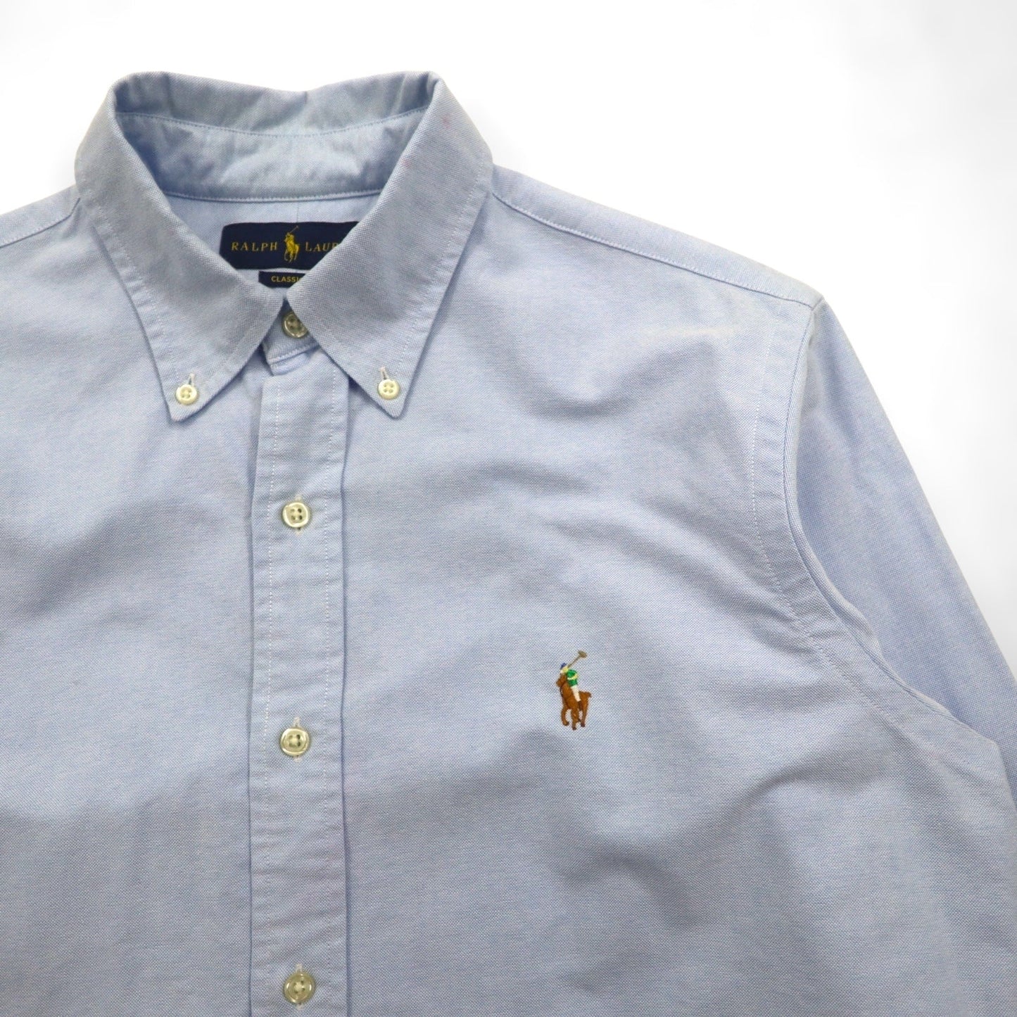 Ralph Lauren クラシックフィット オックスフォード ボタンダウン シャツ M ブルー スモールポニー刺繡