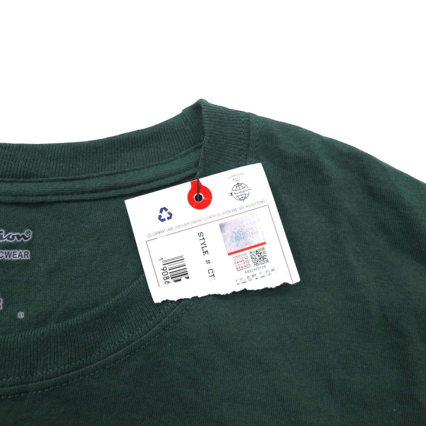 Champion College Print T-Shirt, Size 2XL, Green Cotton, William & Mary, Oversized, Made in El Salvador, Unused