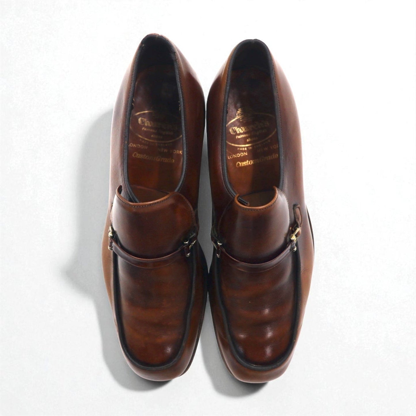 Church's Made in England 1970s Horsebit Loafer Slip-On Dress Shoes, Size 28cm, Leather, Custom Grade, Nitto City