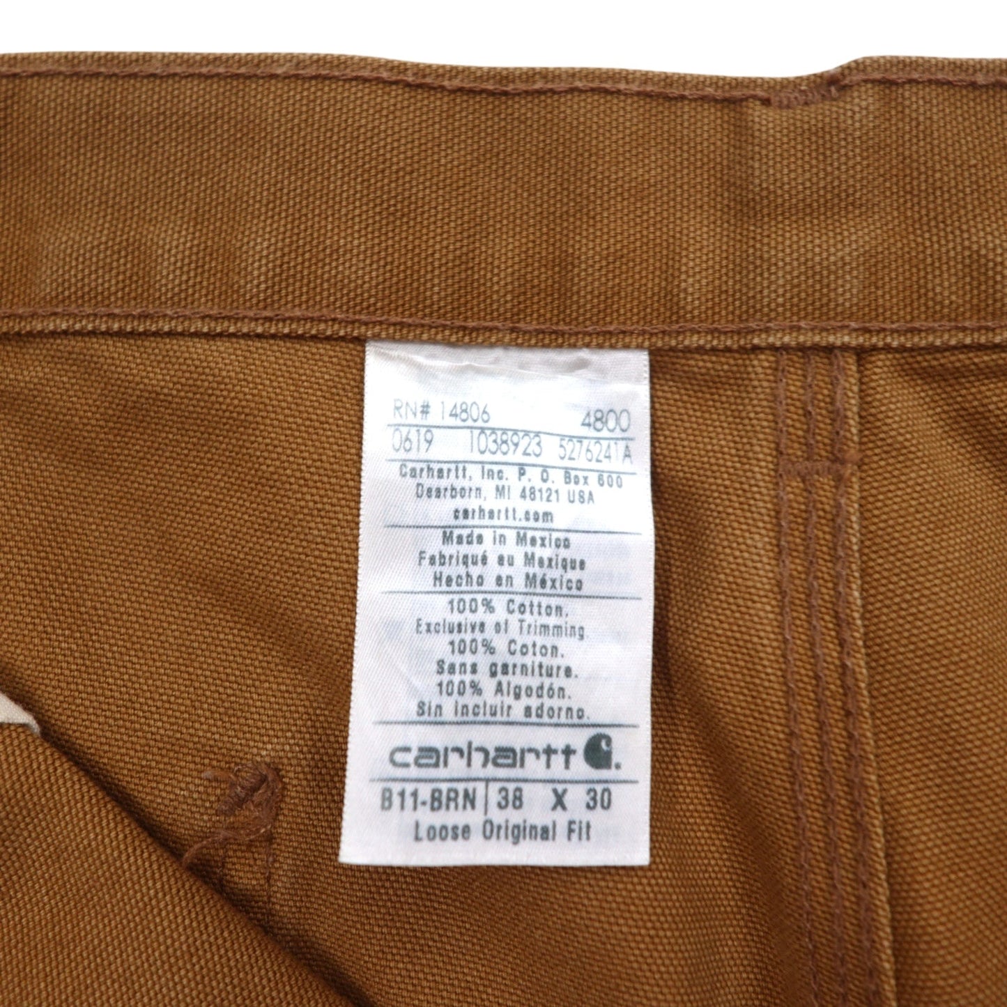 carhartt ルーズフィット ダック ペインターパンツ L ブラウン ウォッシュド B11-BRN メキシコ製