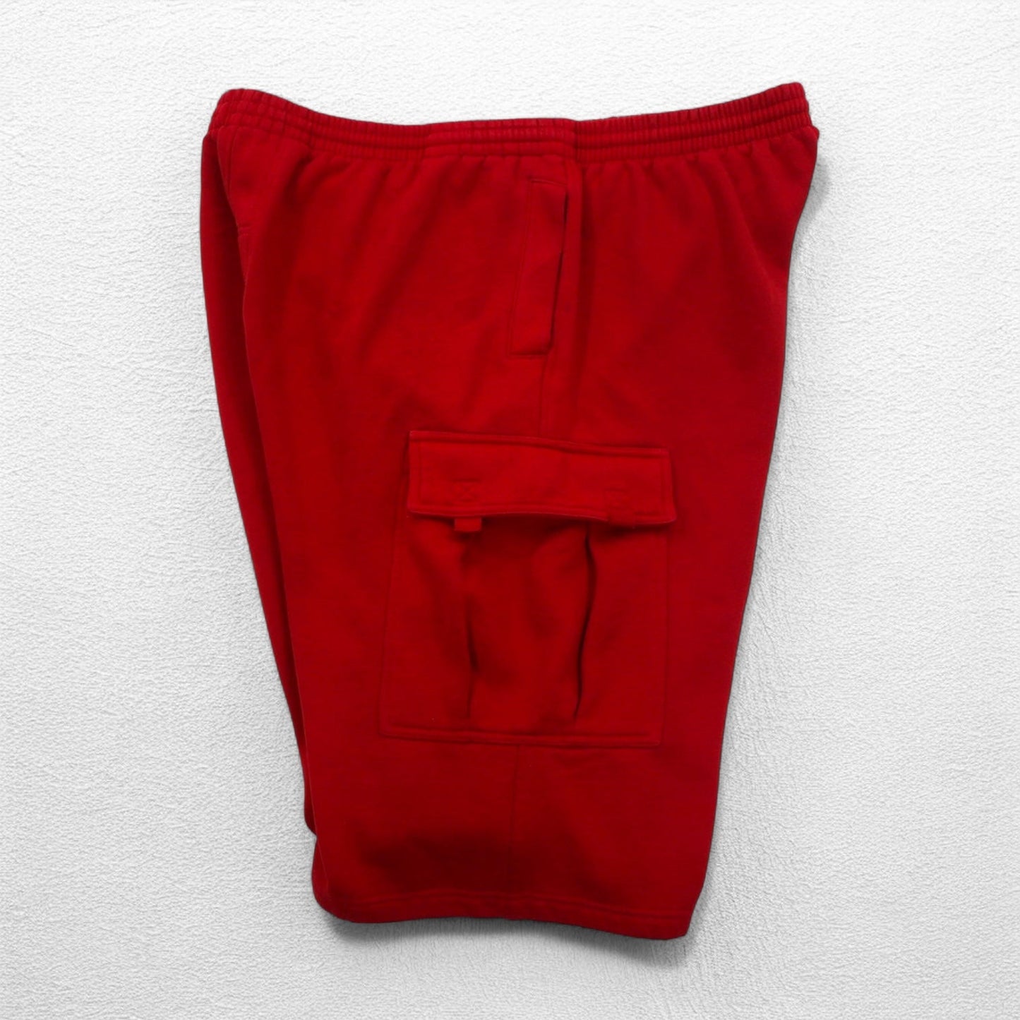 PRO5 Heavyweight Sweat Cargo Shorts, XL, Red, Polyester