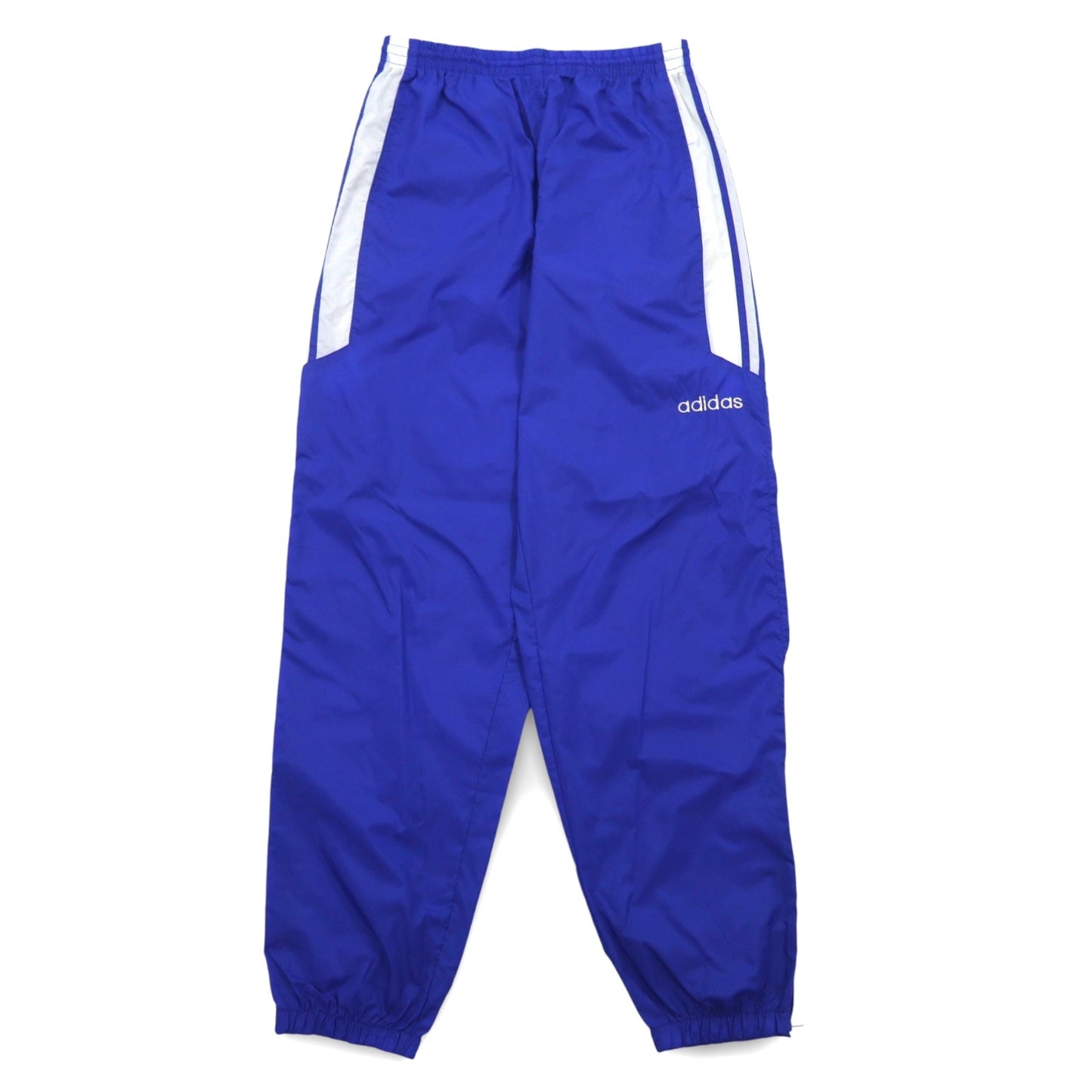 adidas 90s International Flag Tag Nylon Track Pants Jersey Size L Blue 3-Stripes