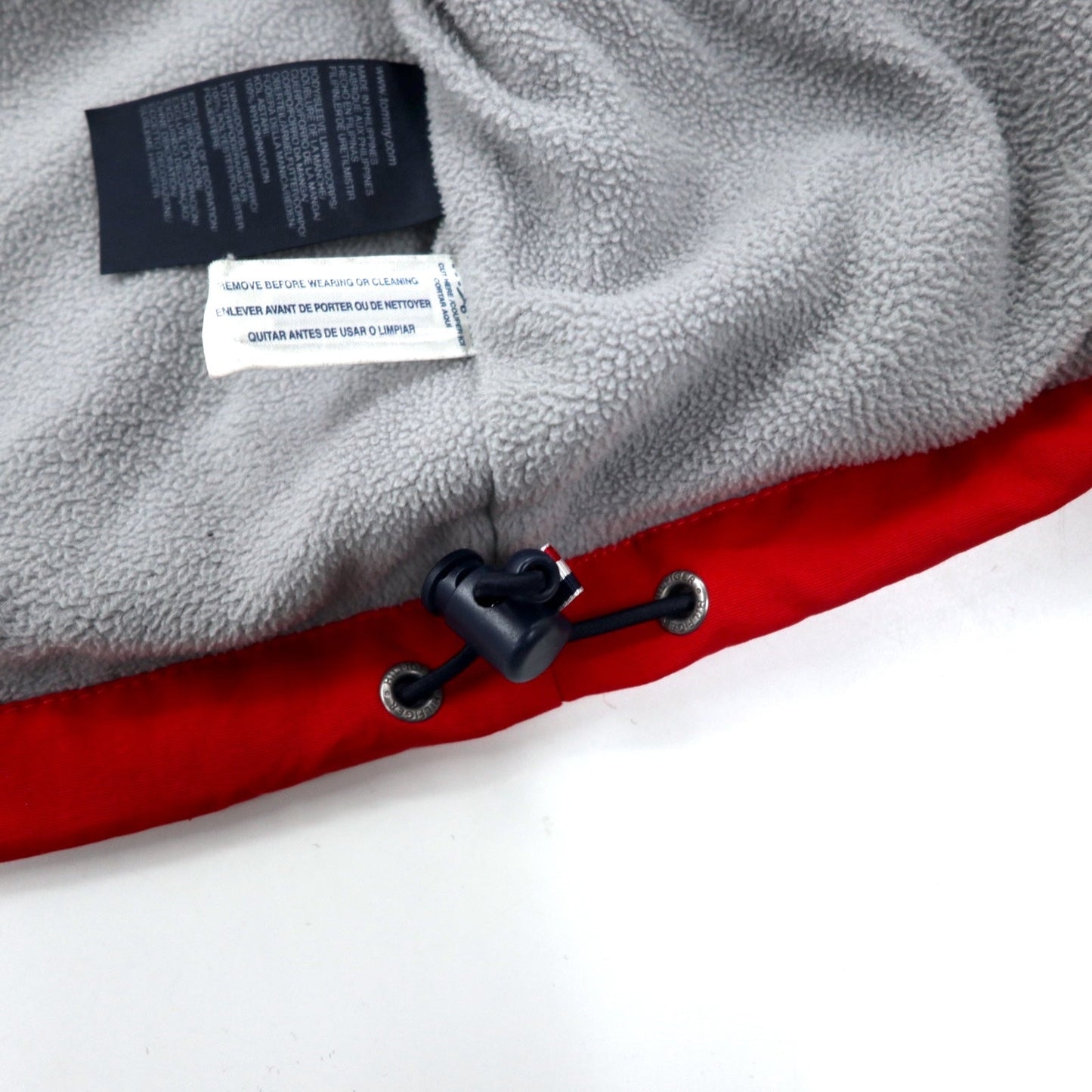 TOMMY HILFIGER セーリングジャケット L ネイビー レッド ナイロン フリースライナー フード収納式
