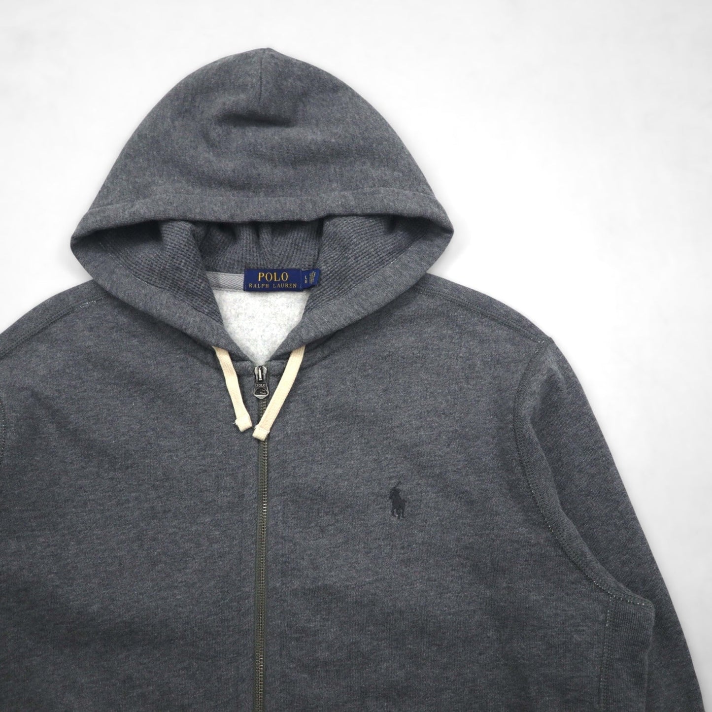 Polo Ralph Lauren リバースウィーブ フルジップパーカー L グレー コットン スモールポニー刺繍