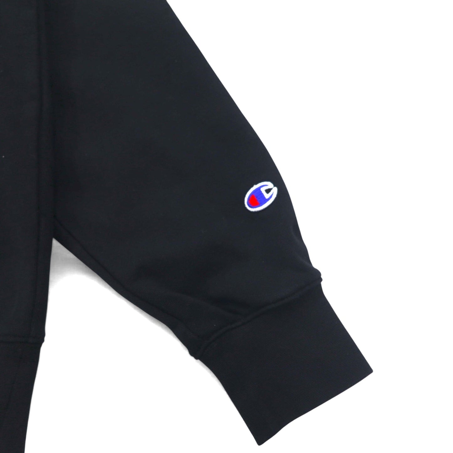 Champion Pullover Sweatshirt, Size M, Black Cotton, Big Logo, C3-R101