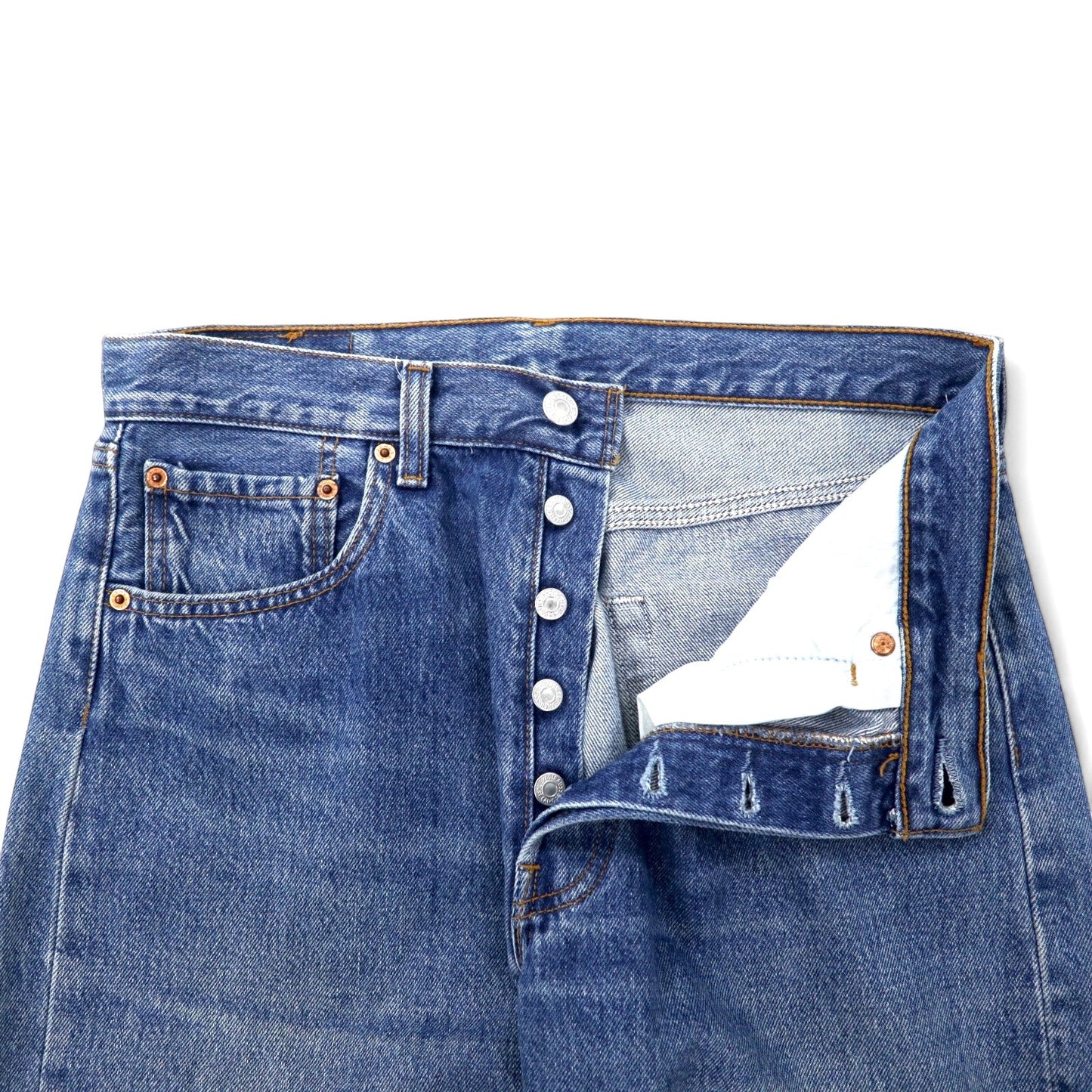 Levi's Euro Levi's 501 Denim Pants, Size 32, Blue, Cotton, Button Back 247, Button Fly, 501-0114, Made in Turkey