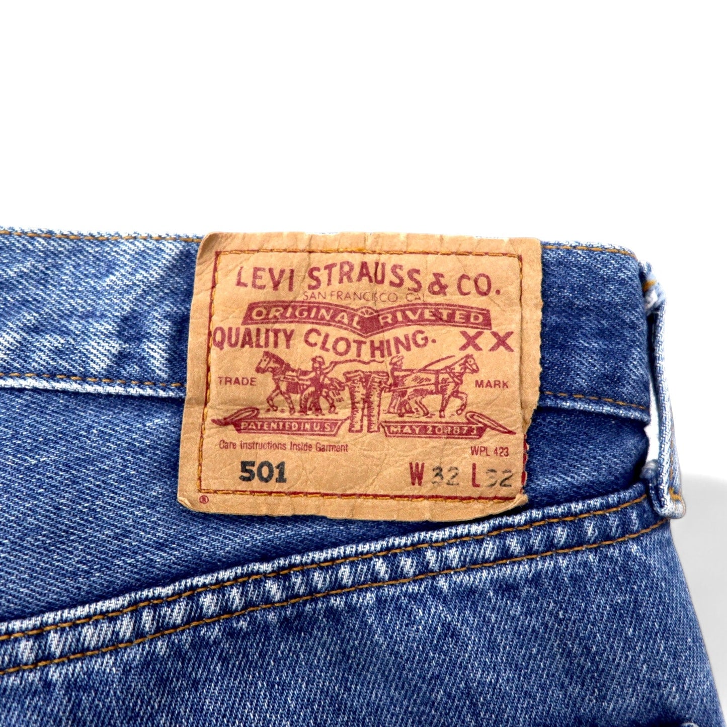 Levi's Euro Levi's 501 Denim Pants, Size 32, Blue, Cotton, Button Back 247, Button Fly, 501-0114, Made in Turkey