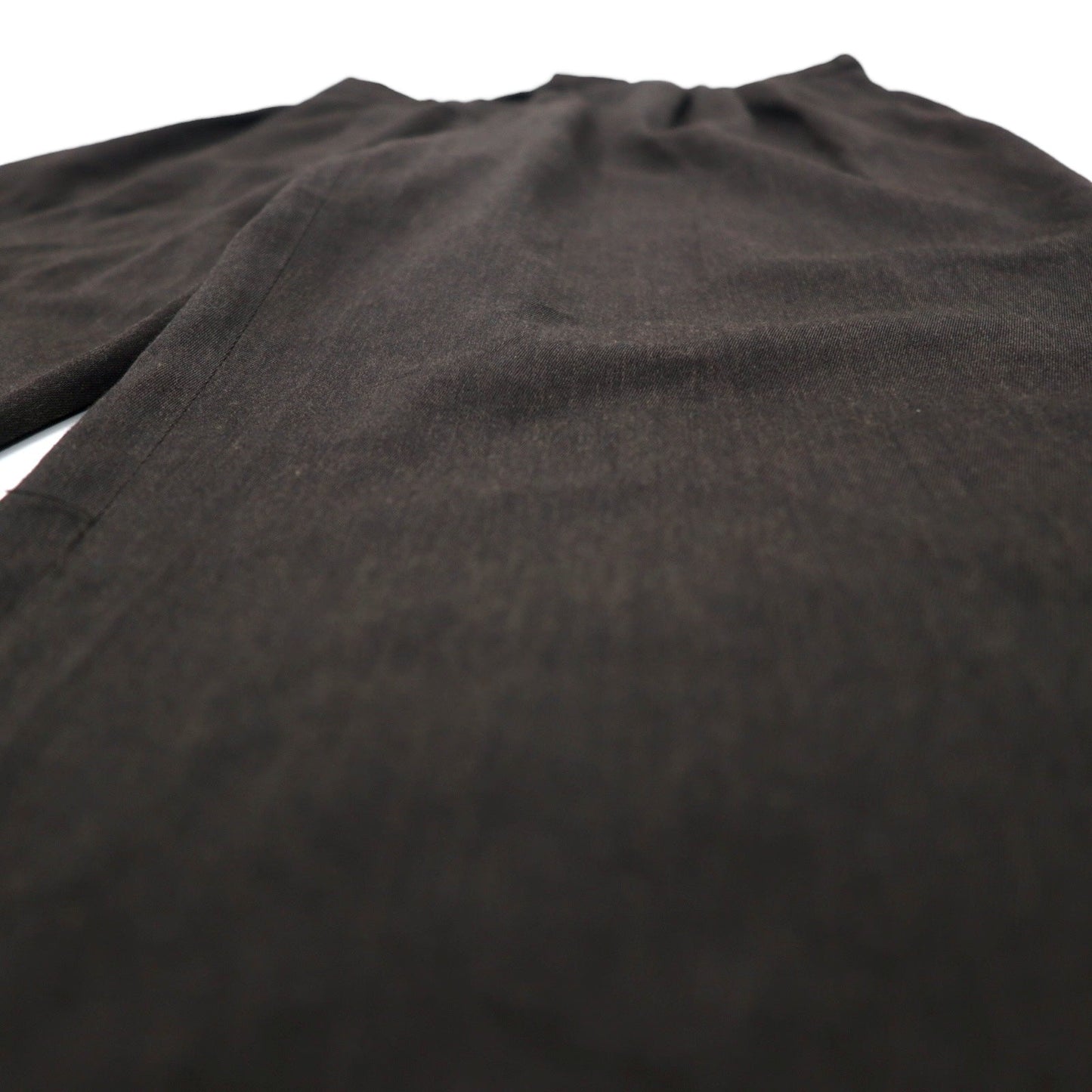 90s OLLY GAN 3-pleat wide-leg slacks, size 44, brown, polyester and wool.