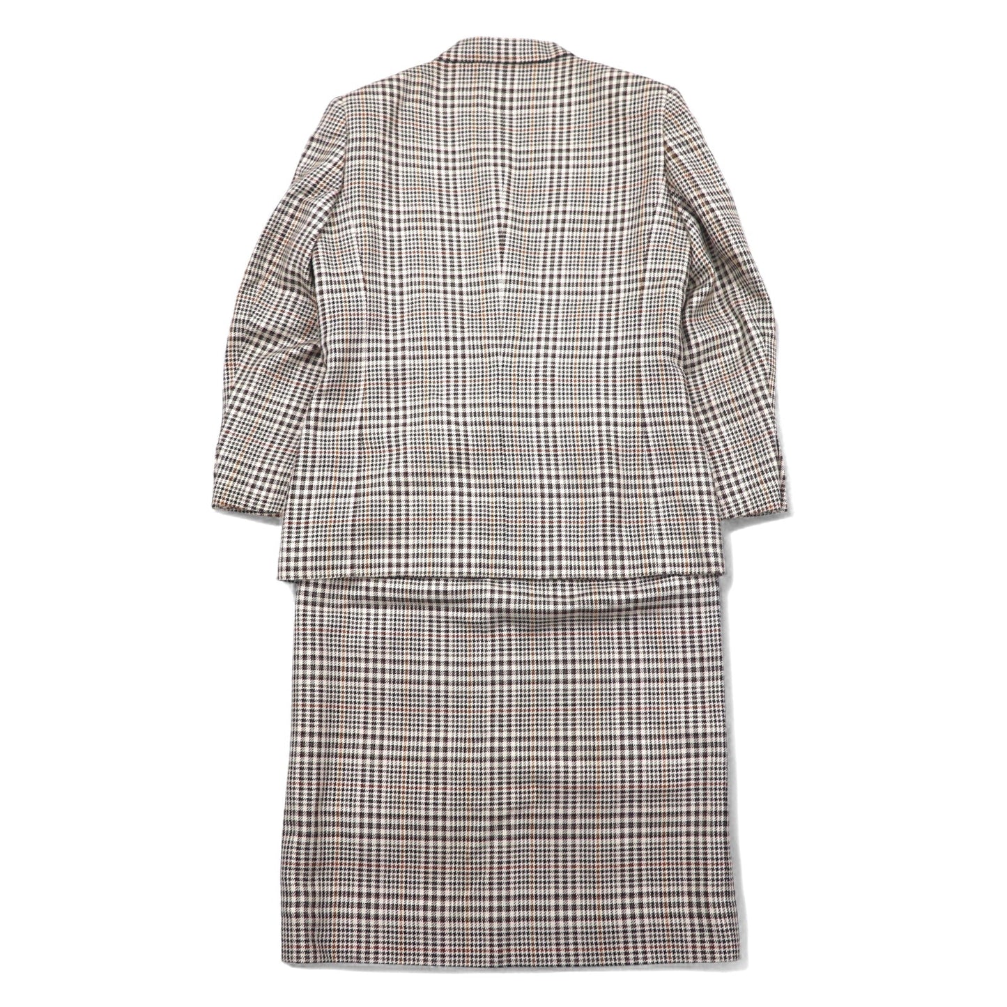 Burberry's Silk Double-Breasted Suit, Size M, Beige Check Wool, WILLIAM BROWN