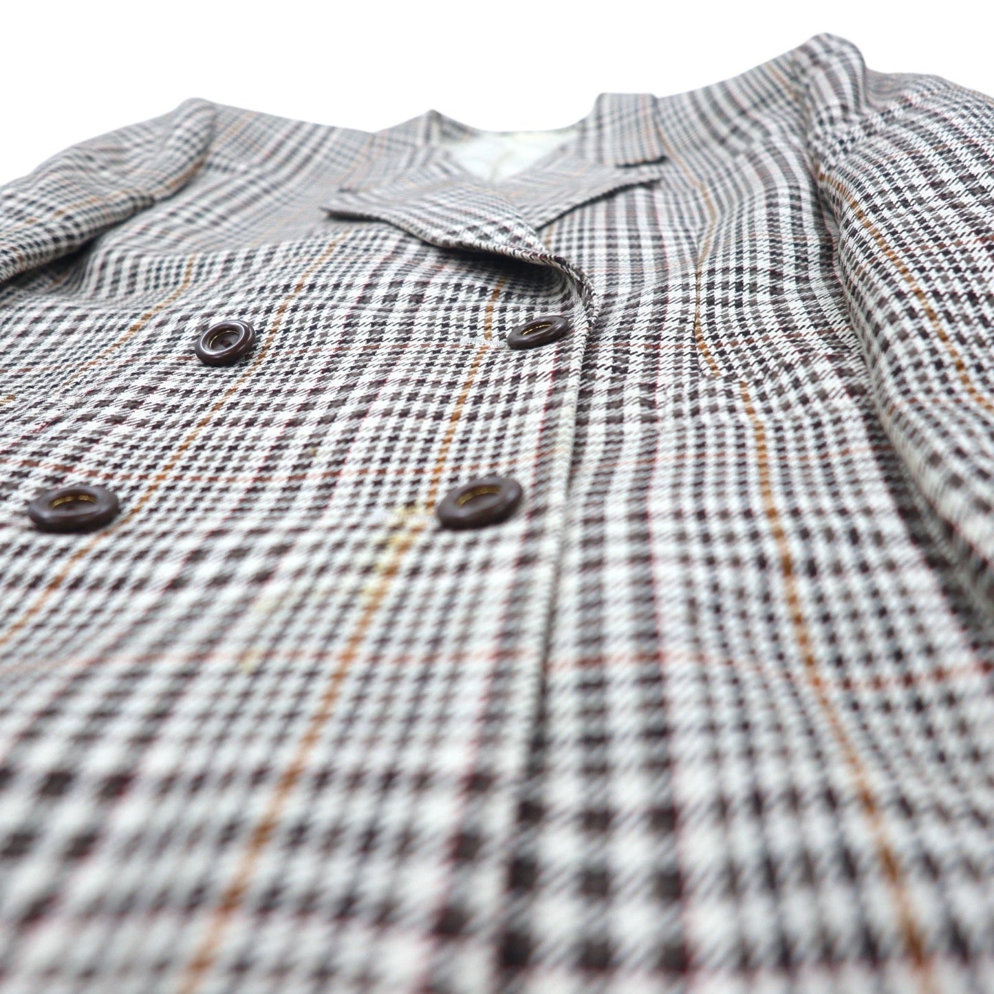 Burberry's Silk Double-Breasted Suit, Size M, Beige Check Wool, WILLIAM BROWN