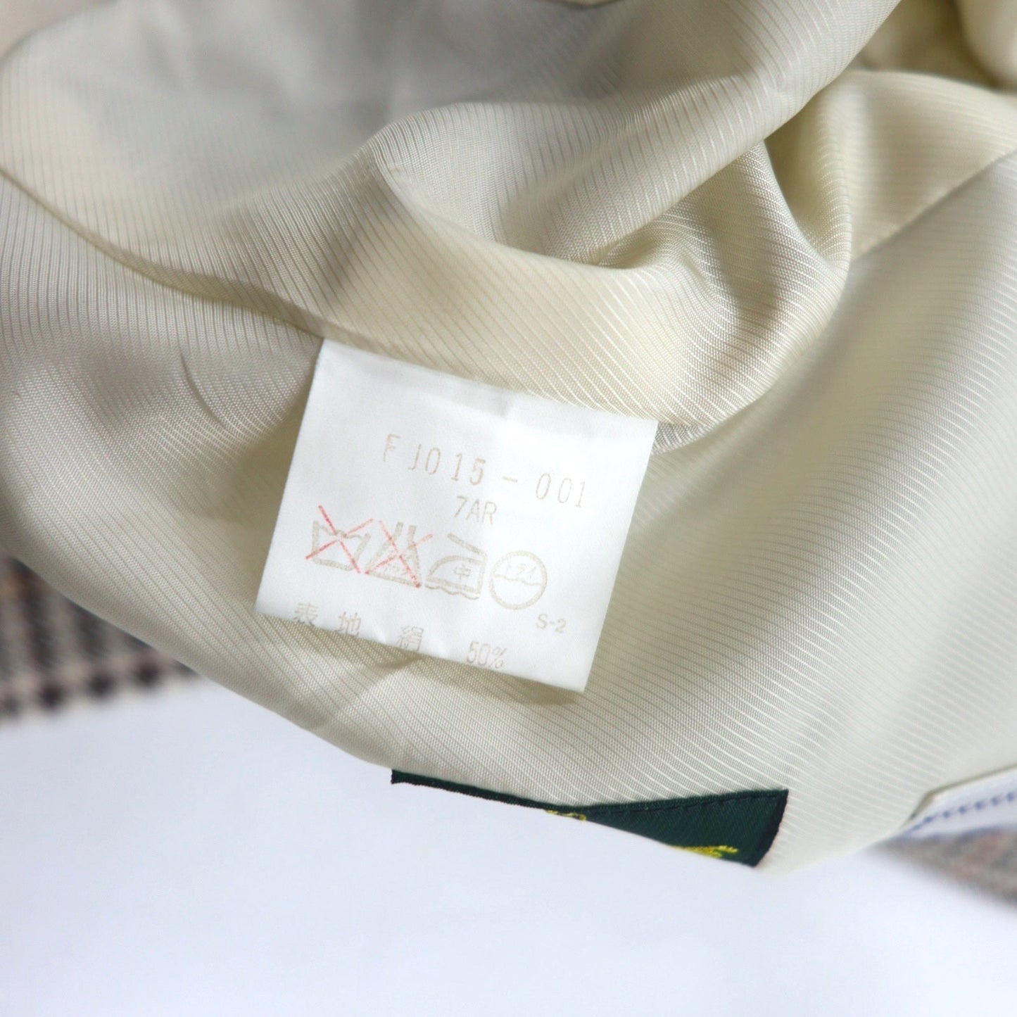 Burberry's Silk Double-Breasted Suit, Size M, Beige Check Wool, WILLIAM BROWN