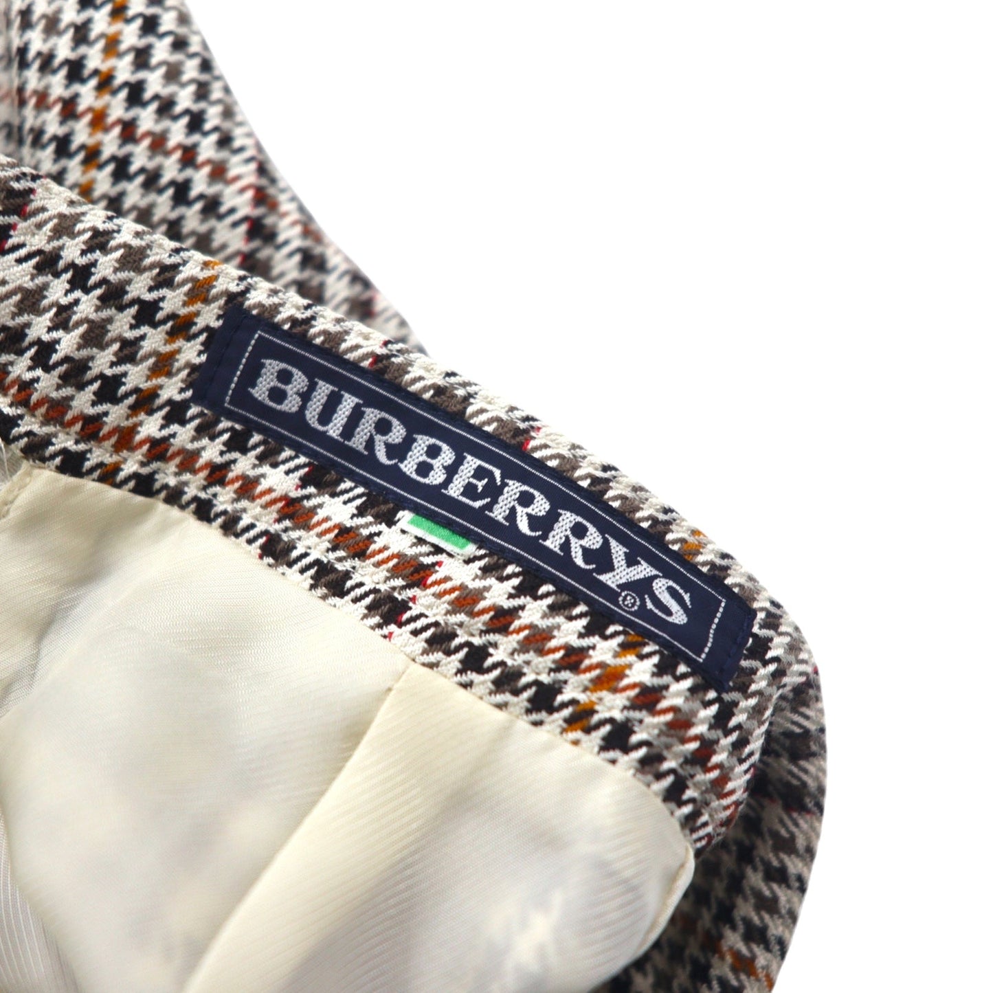 Burberry's Silk Double-Breasted Suit, Size M, Beige Check Wool, WILLIAM BROWN
