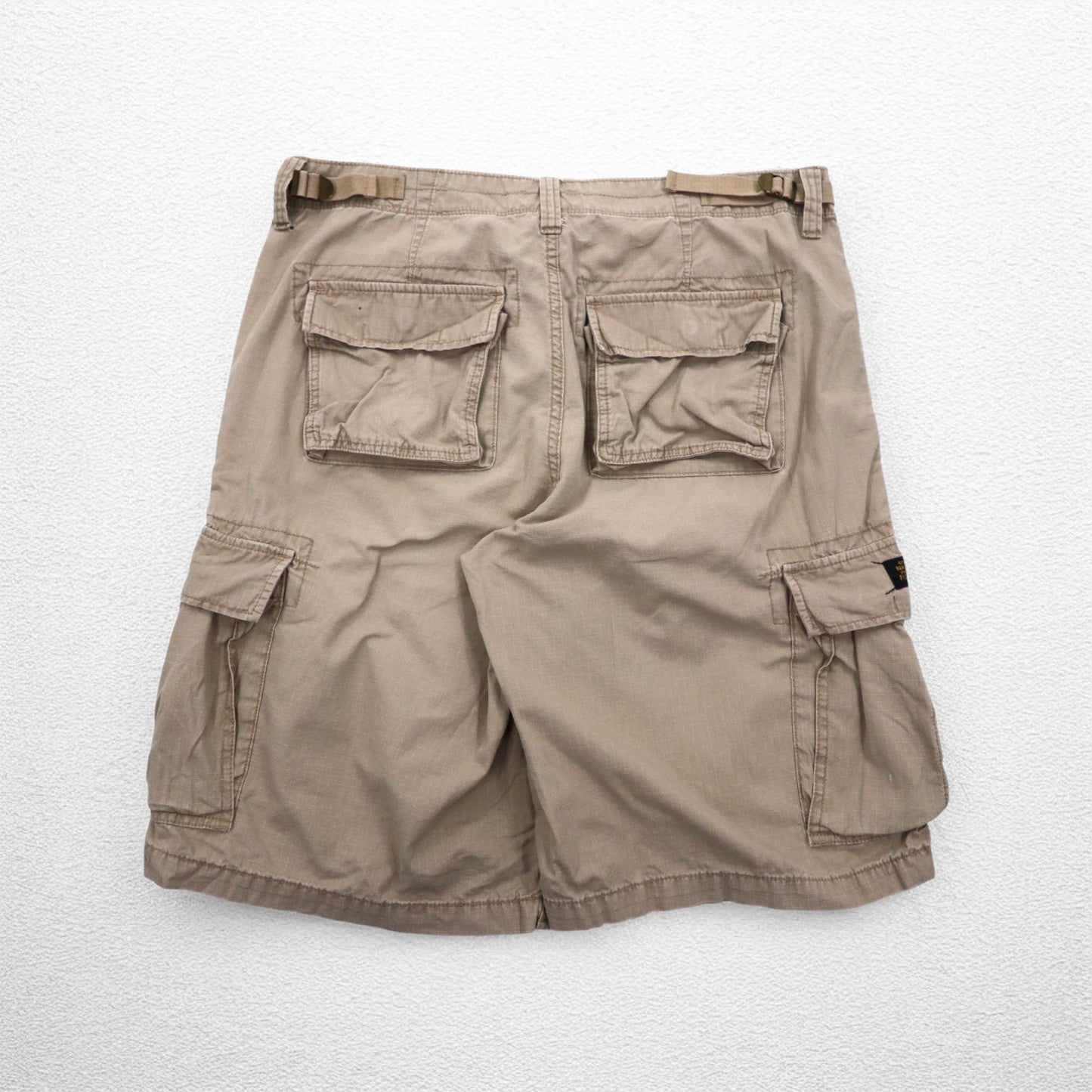 POLO JEANS CO. RALPH LAUREN 90s Ripstop Cargo Shorts, Size L, Khaki, Cotton