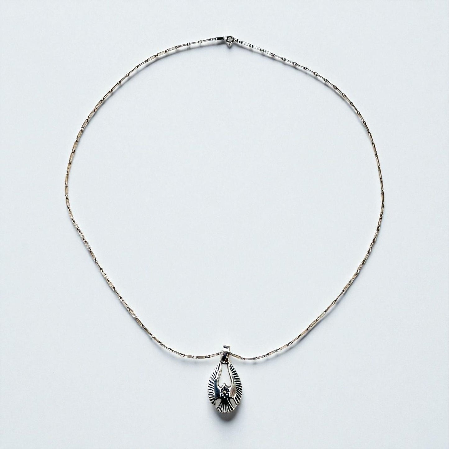 Vintage Silver Thunderbird Necklace インディアンジュエリー シルバー ネックレス イーグル SILVER 925 ホピチェーン
