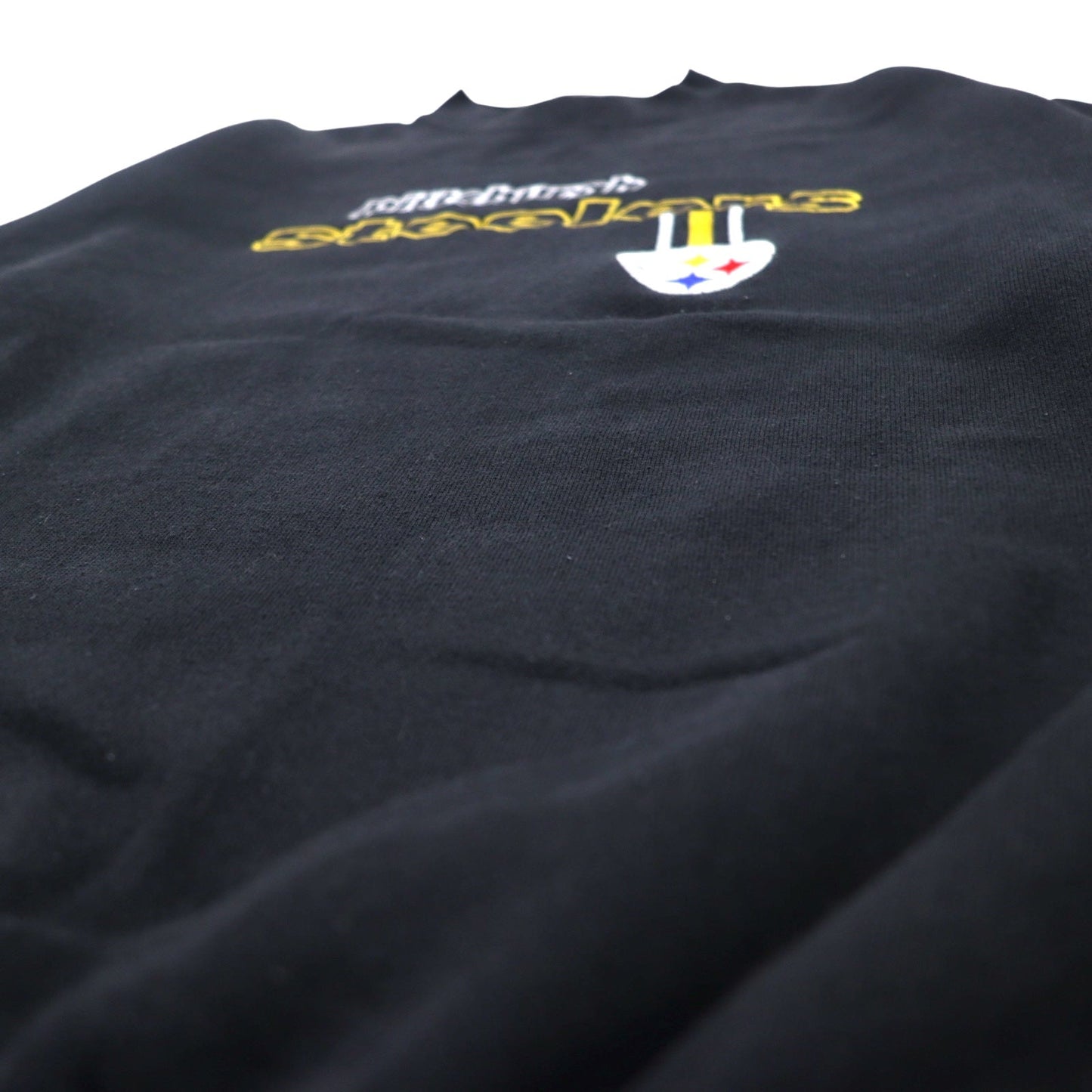 90s NFL ATHLETIC Logo Embroidered Sweatshirt, Size M, Black, PITTSBURGH STEELERS, Made in Mexico