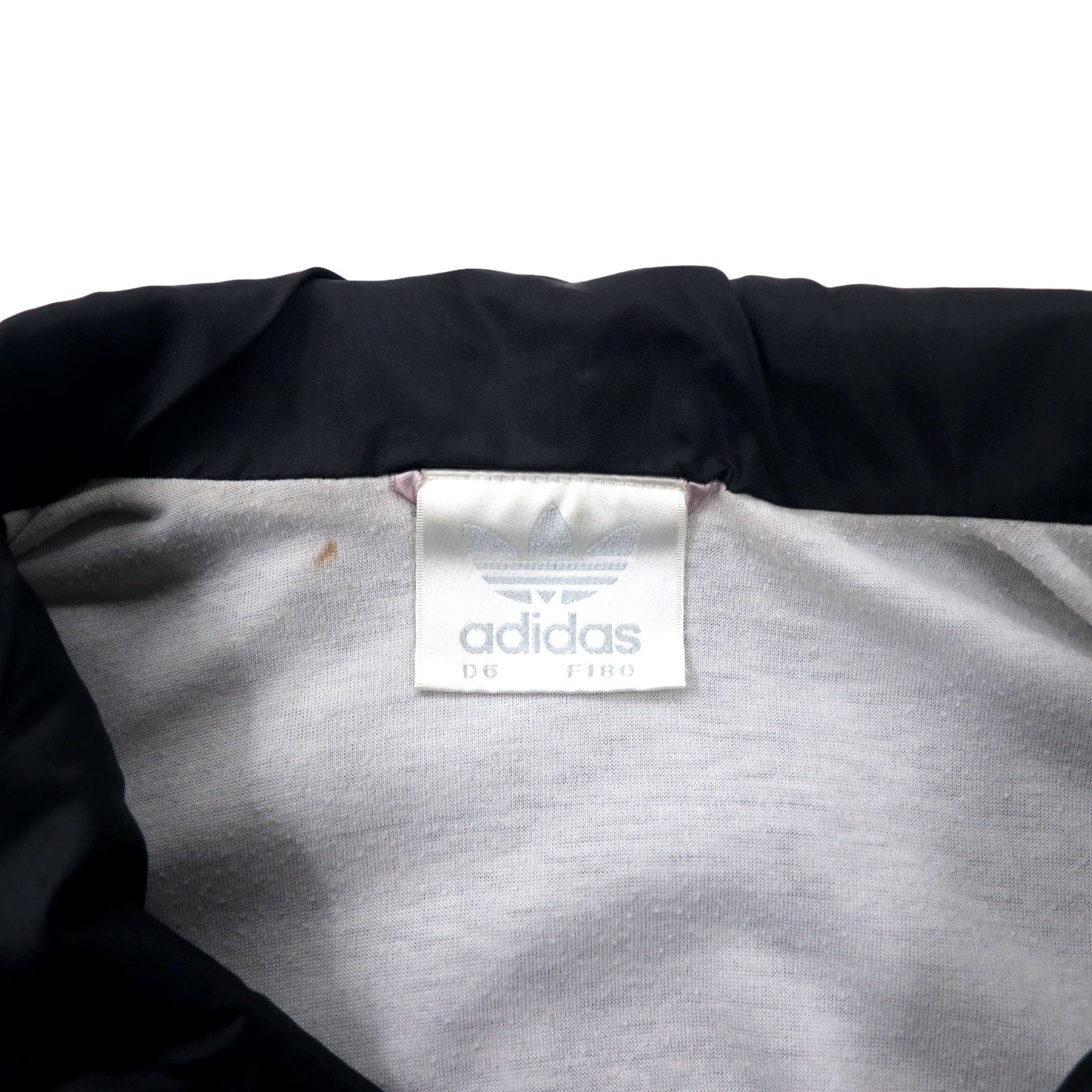 Adidas 90s Nylon Windbreaker Jacket F180 Black Trefoil Logo Silver Tag Oversized
