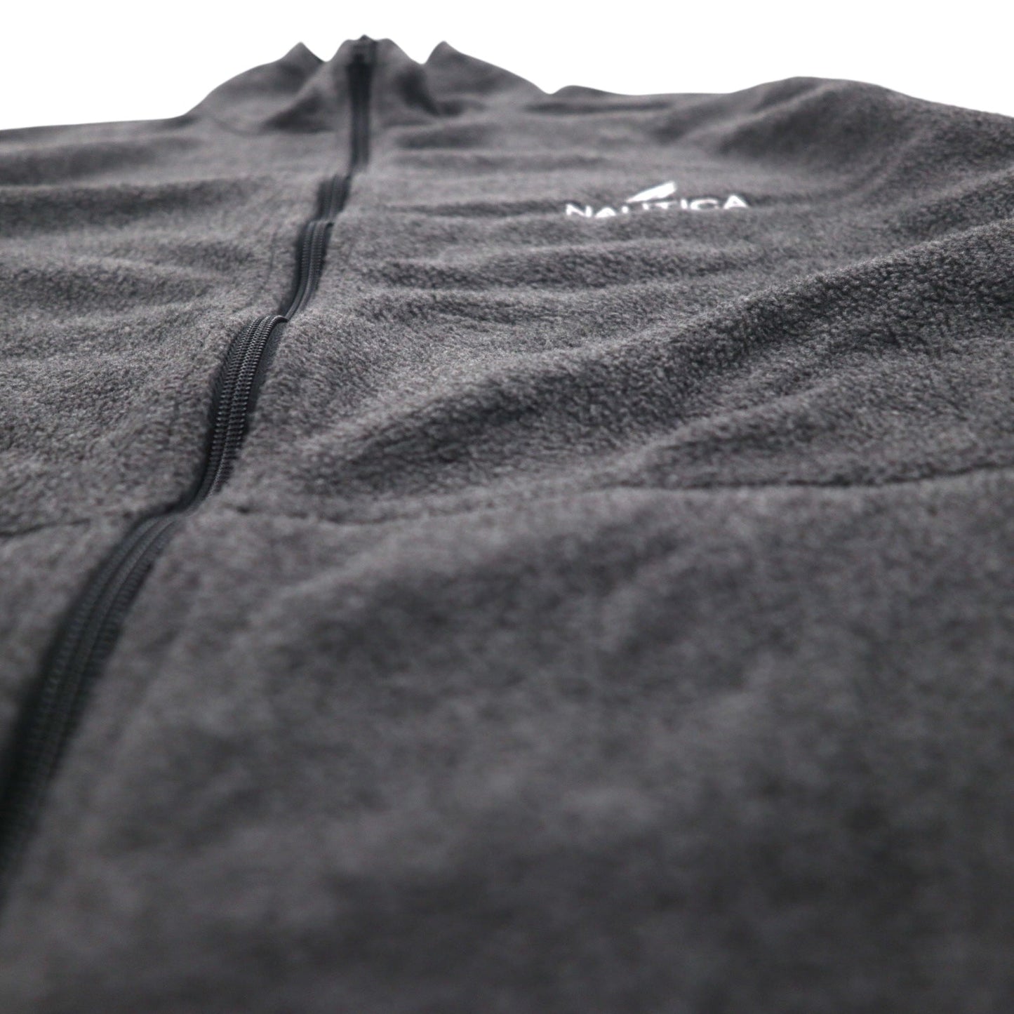 NAUTICA フルジップ フリースジャケット XL グレー ドローコード
