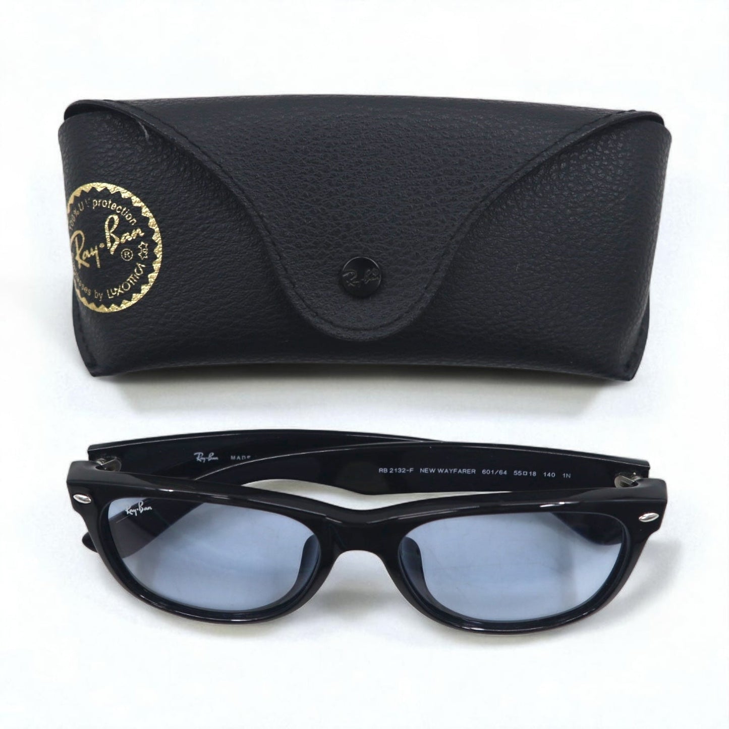 Ray-Ban New Wayfarer Wellington Sunglasses RB2132-F 601/64 55-18 140 1N Made in Italy