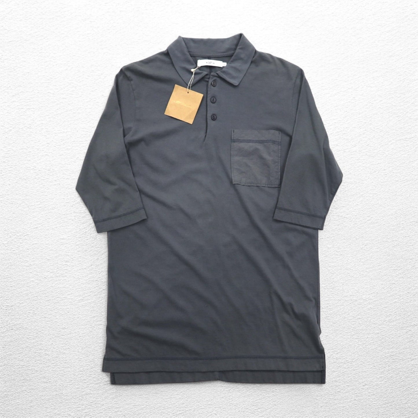 SUBTLE Polo Shirt, Size Small, Gray, Chest Pocket, Silver and Gold, Made in Japan, Unused