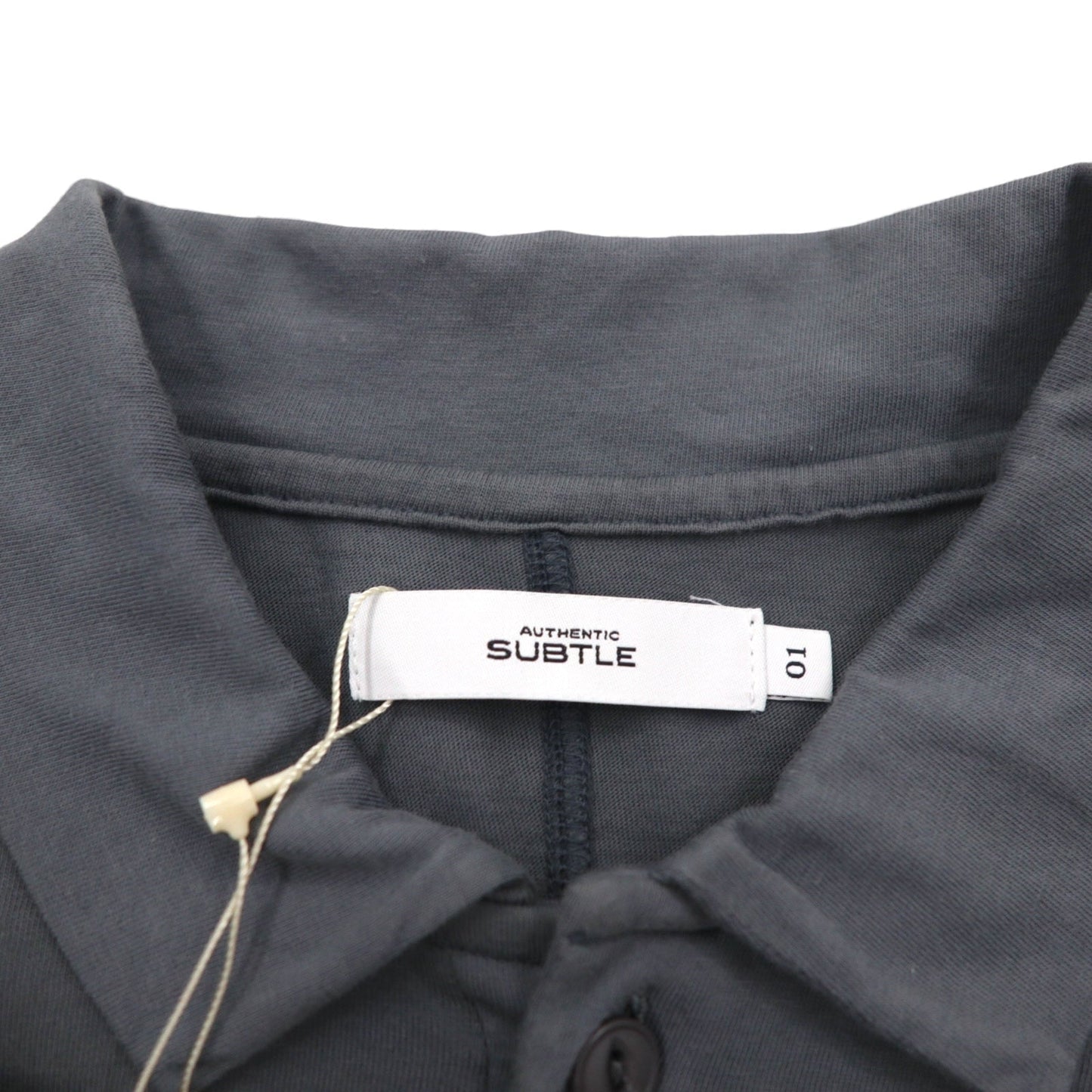 SUBTLE Polo Shirt, Size Small, Gray, Chest Pocket, Silver and Gold, Made in Japan, Unused