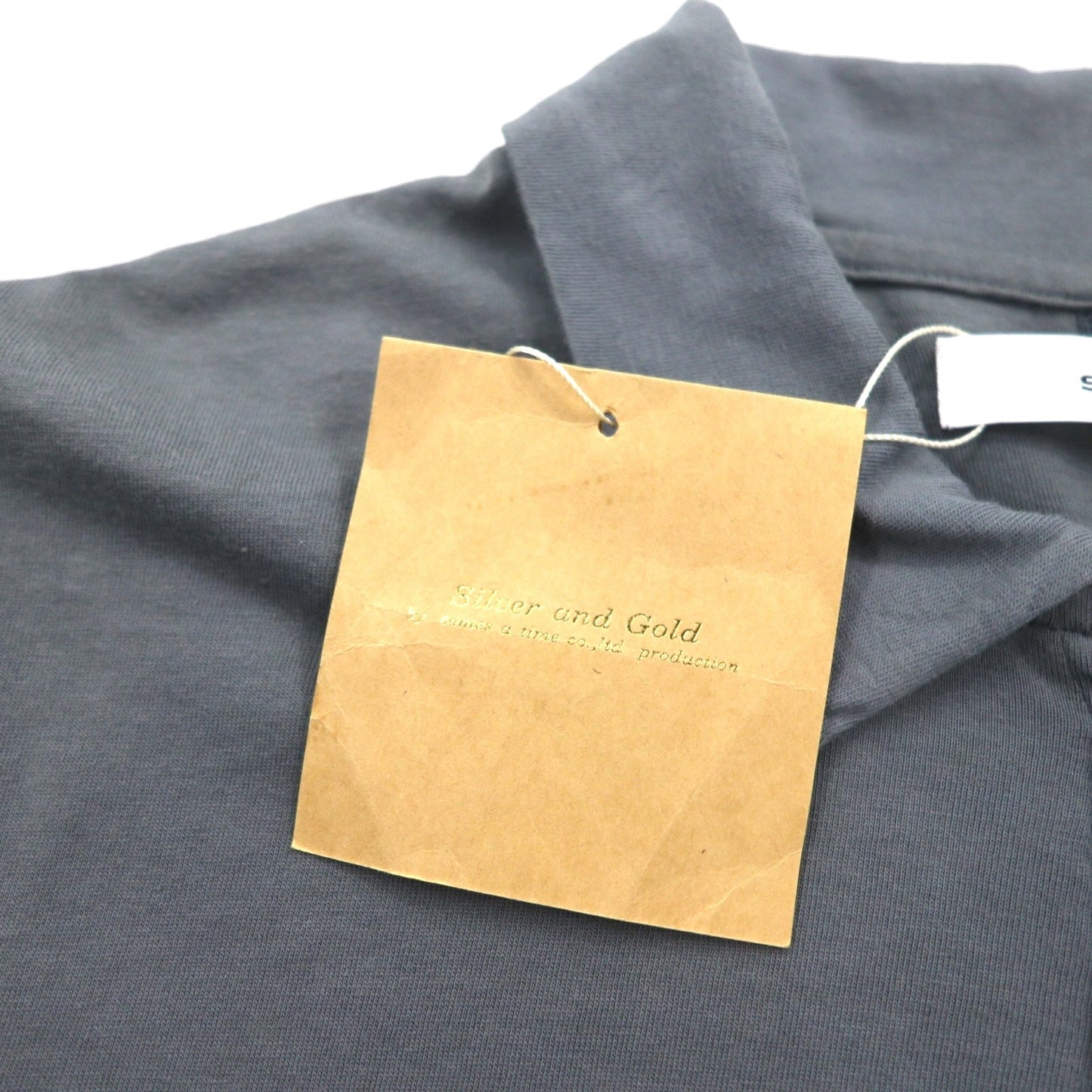 SUBTLE Polo Shirt, Size Small, Gray, Chest Pocket, Silver and Gold, Made in Japan, Unused