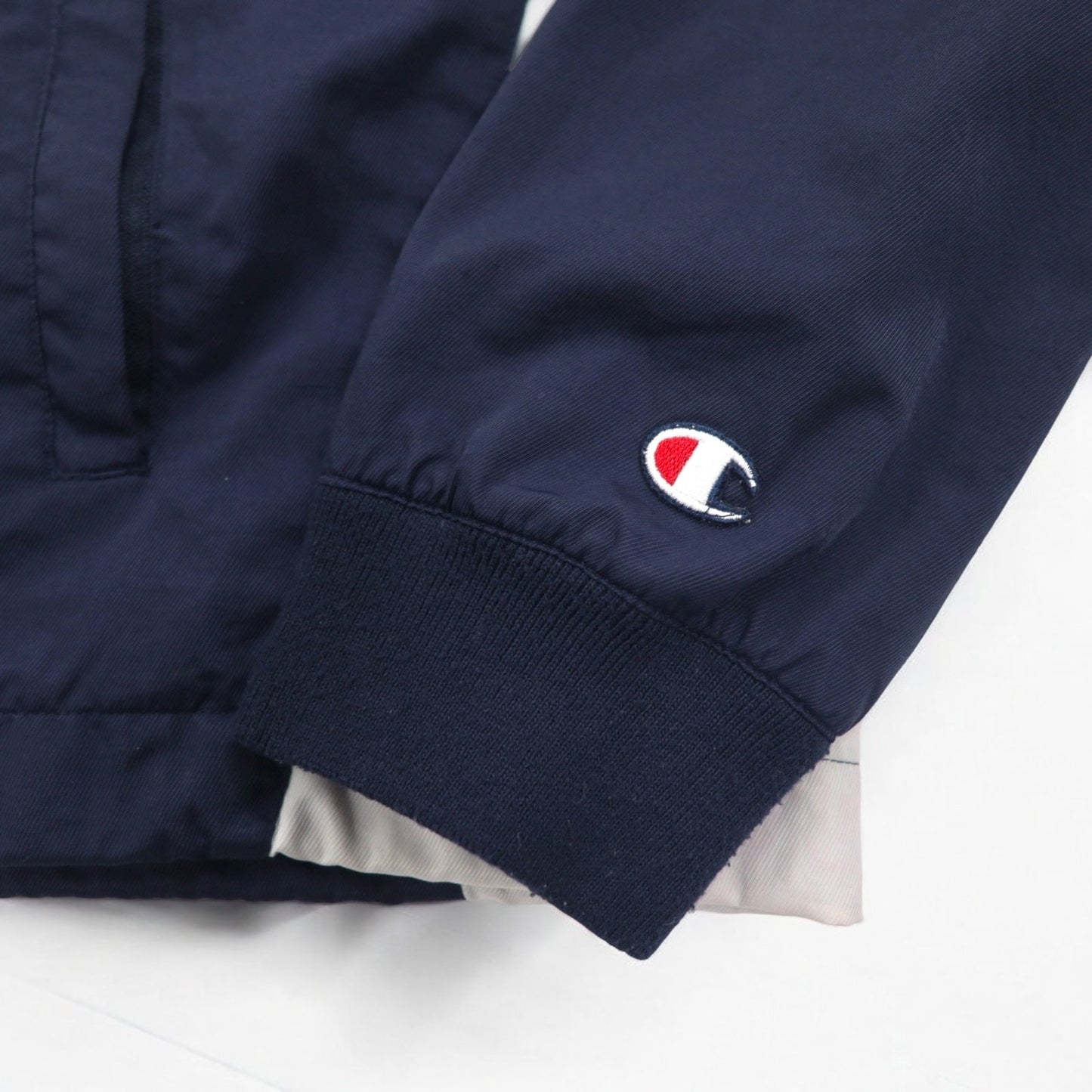 Champion 90s Ribbed Piste Pullover Nylon Jacket, XL, Navy