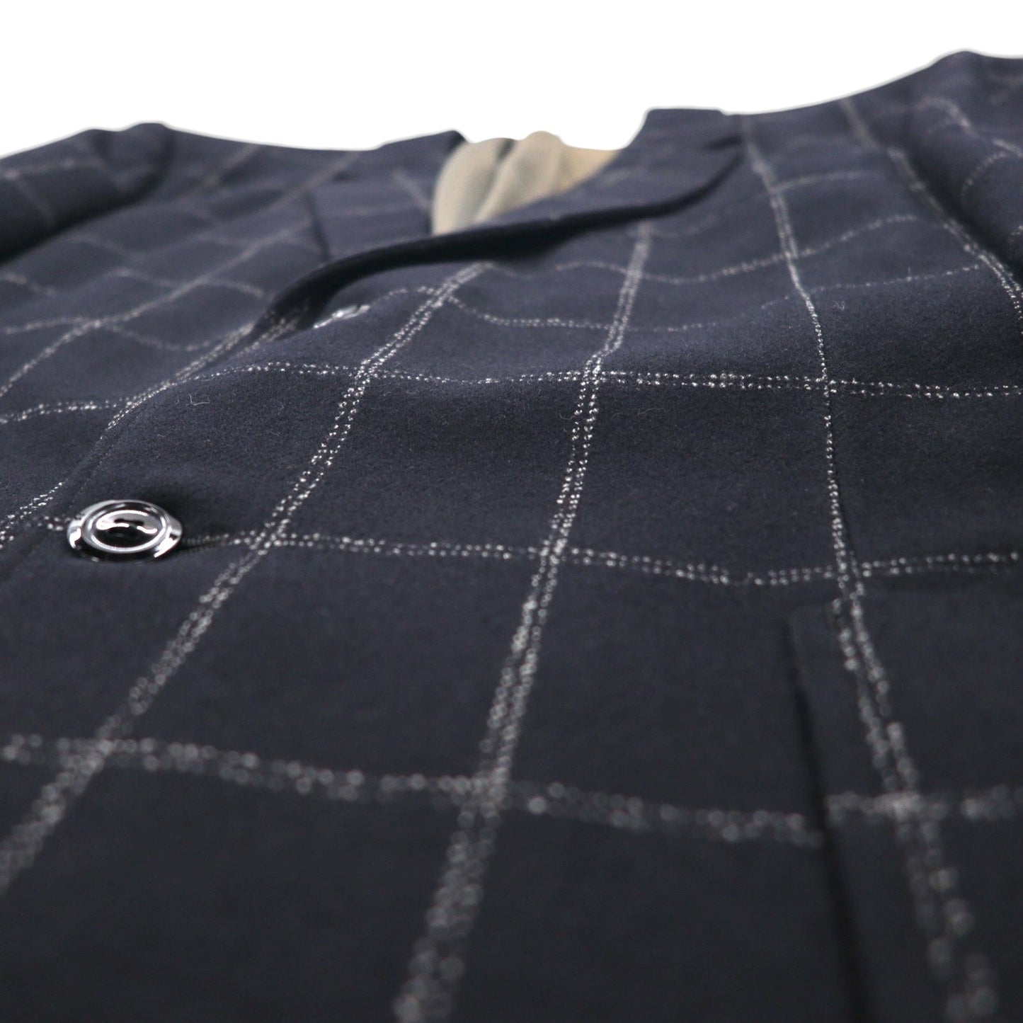 80s Japan Vintage Blazer Jacket KITAMURA 80年代 日本製 テーラードジャケット M ブラック ウール ツイード ウィンドウペンチェック