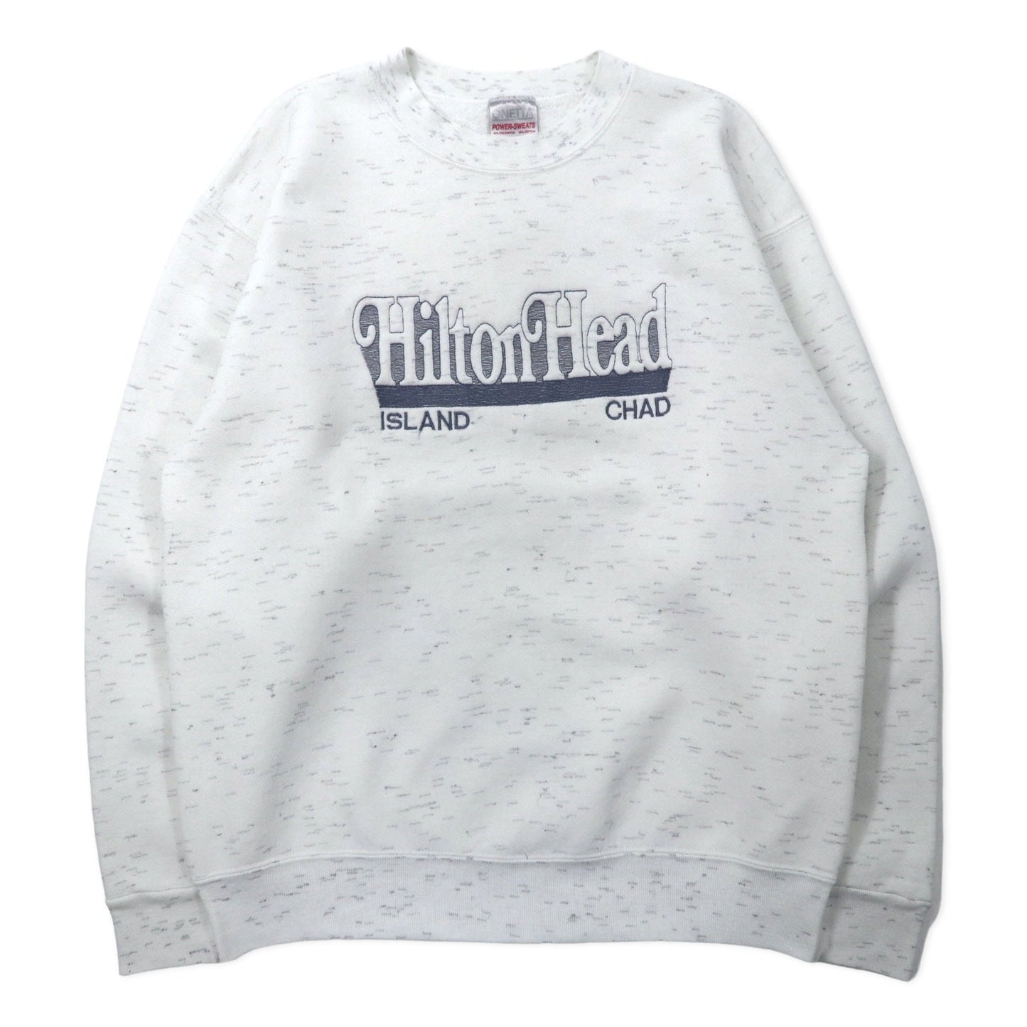 ONEITA USA Made 90s Embroidered Sweatshirt, XL, White Cotton, Hilton Head Island, Big Size