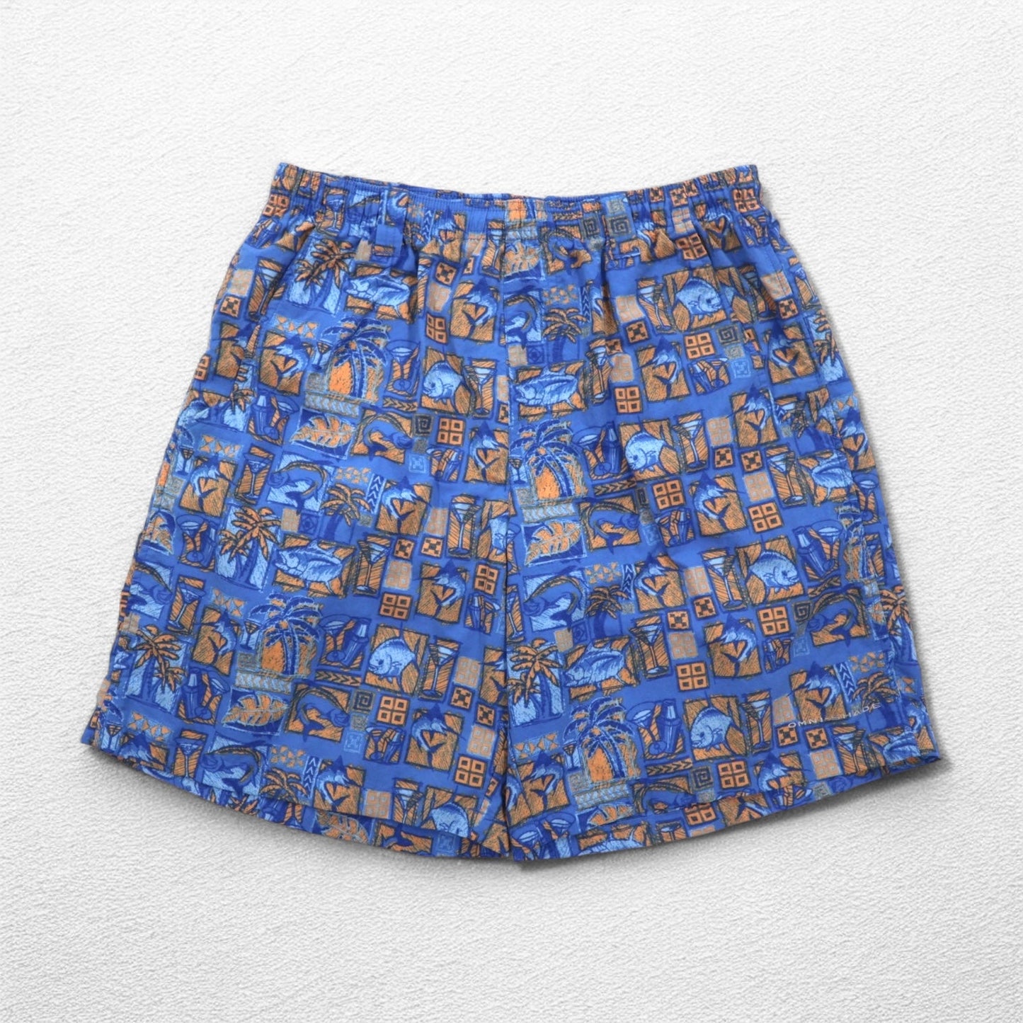 Columbia PFG Amphibious Super Back Cast Water Shorts, Size Small, Blue, All-Over Print, Nylon, FM1107