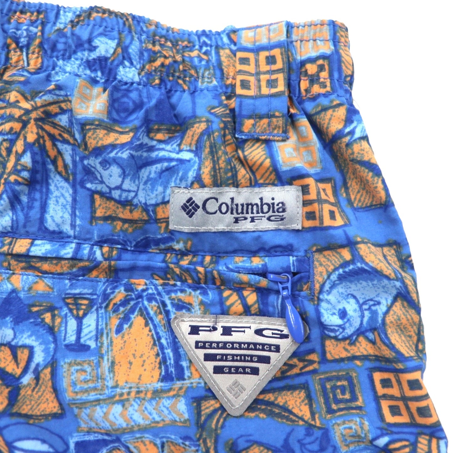 Columbia PFG Amphibious Super Back Cast Water Shorts, Size Small, Blue, All-Over Print, Nylon, FM1107
