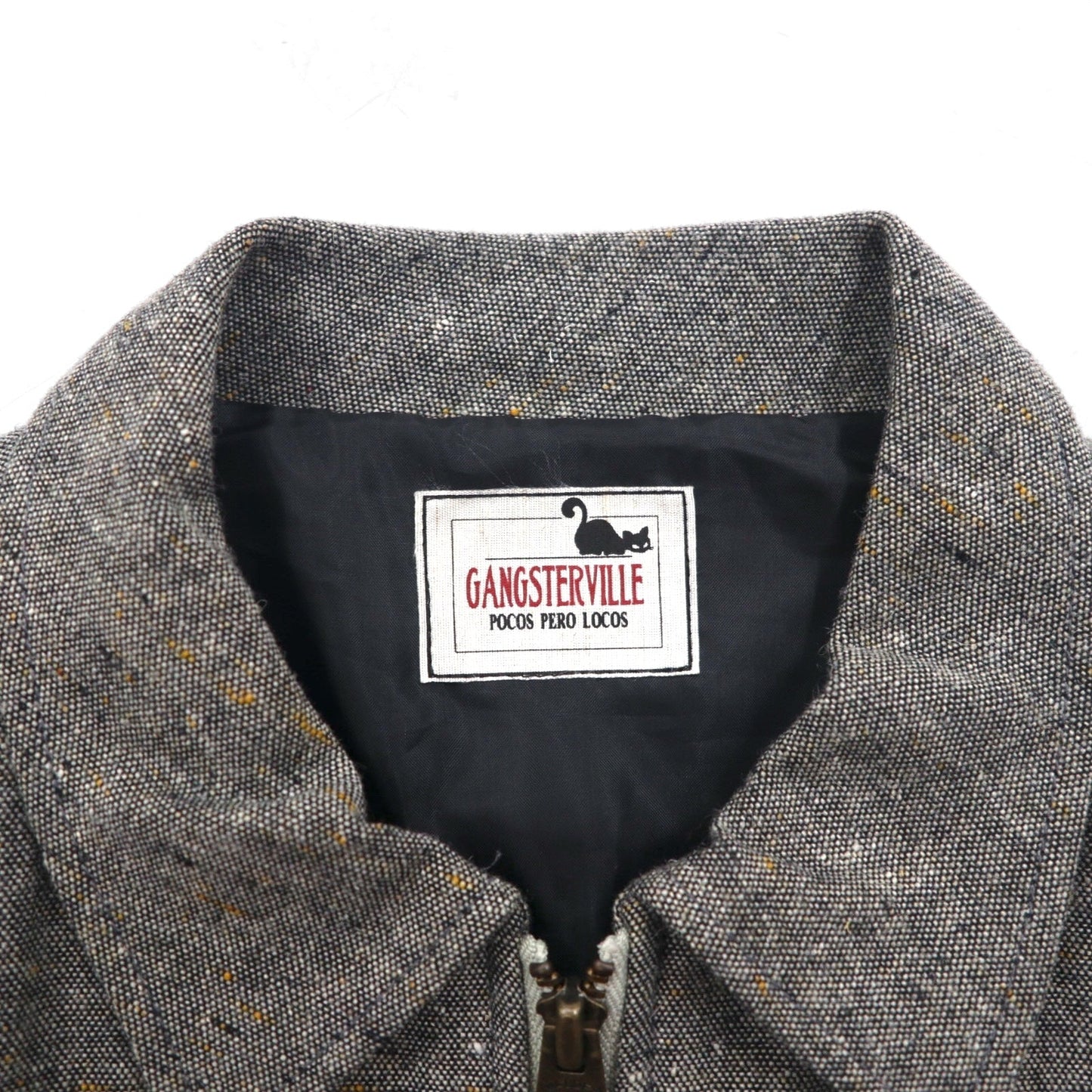 GANGSTERVILLE 日本製 ネップジャケット ジップアップ ハリントンジャケット S TIME KILLERS 刺繍 GSV-19-AW-16