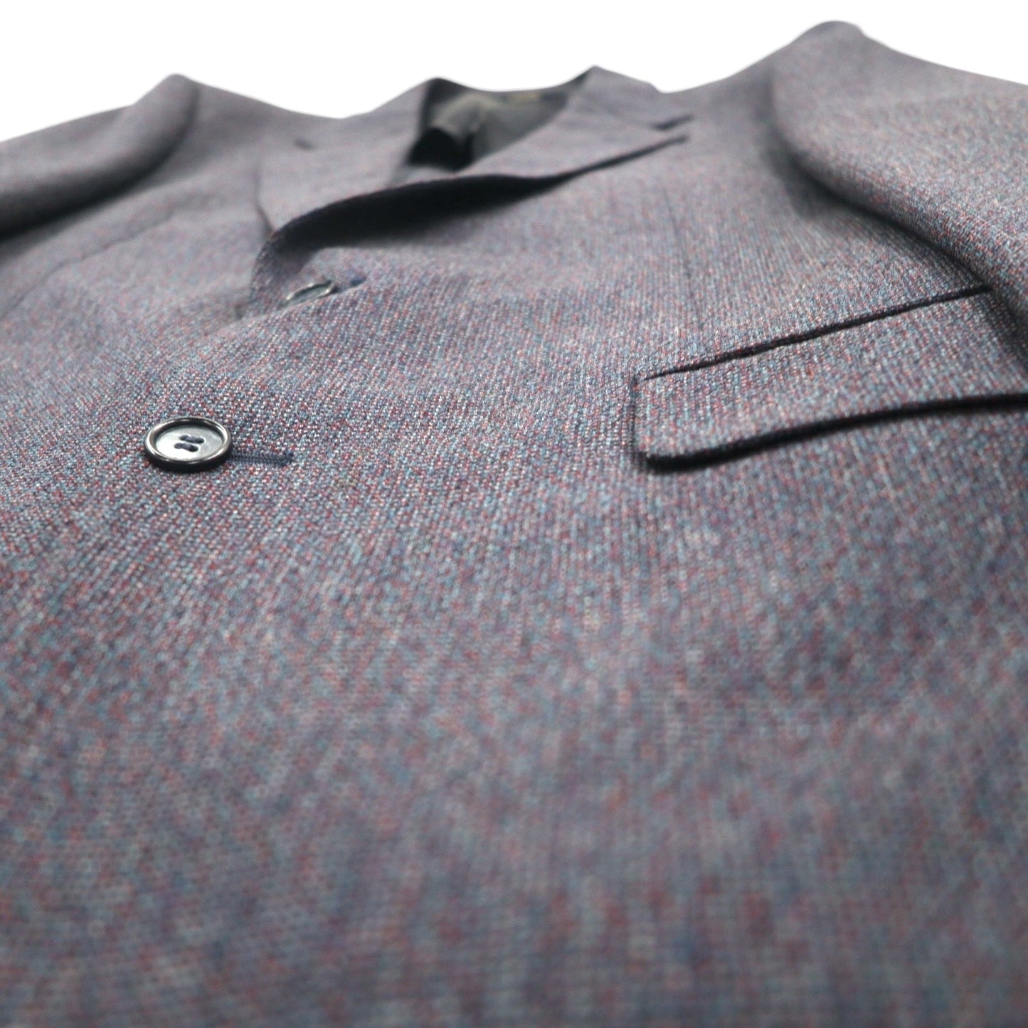 80s Japan Vintage 2-piece Suit Miyukilan 80年代 日本製 セットアップ スーツ M ネイビー ウール