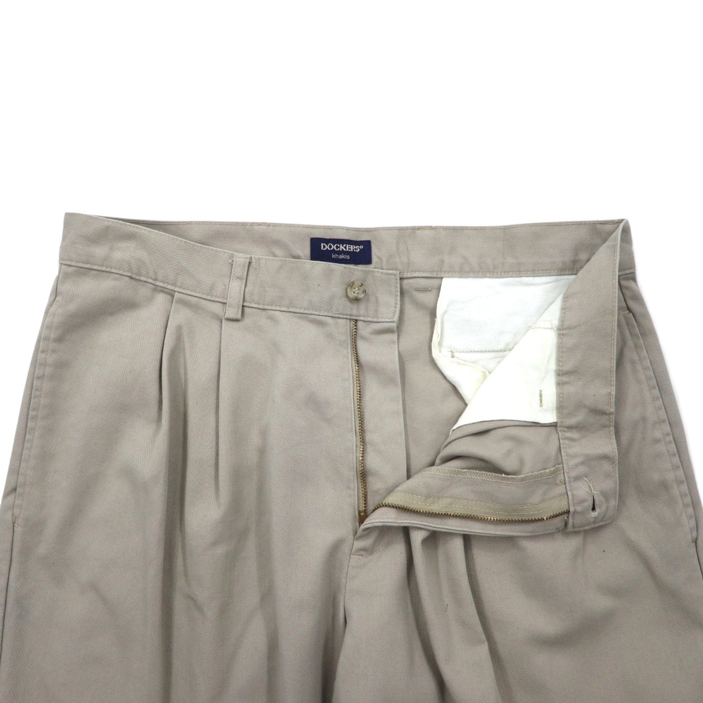 DOCKERS (Levi's) khakis 2000s Tucked Wide Chino Pants, Size L, Beige, Cotton