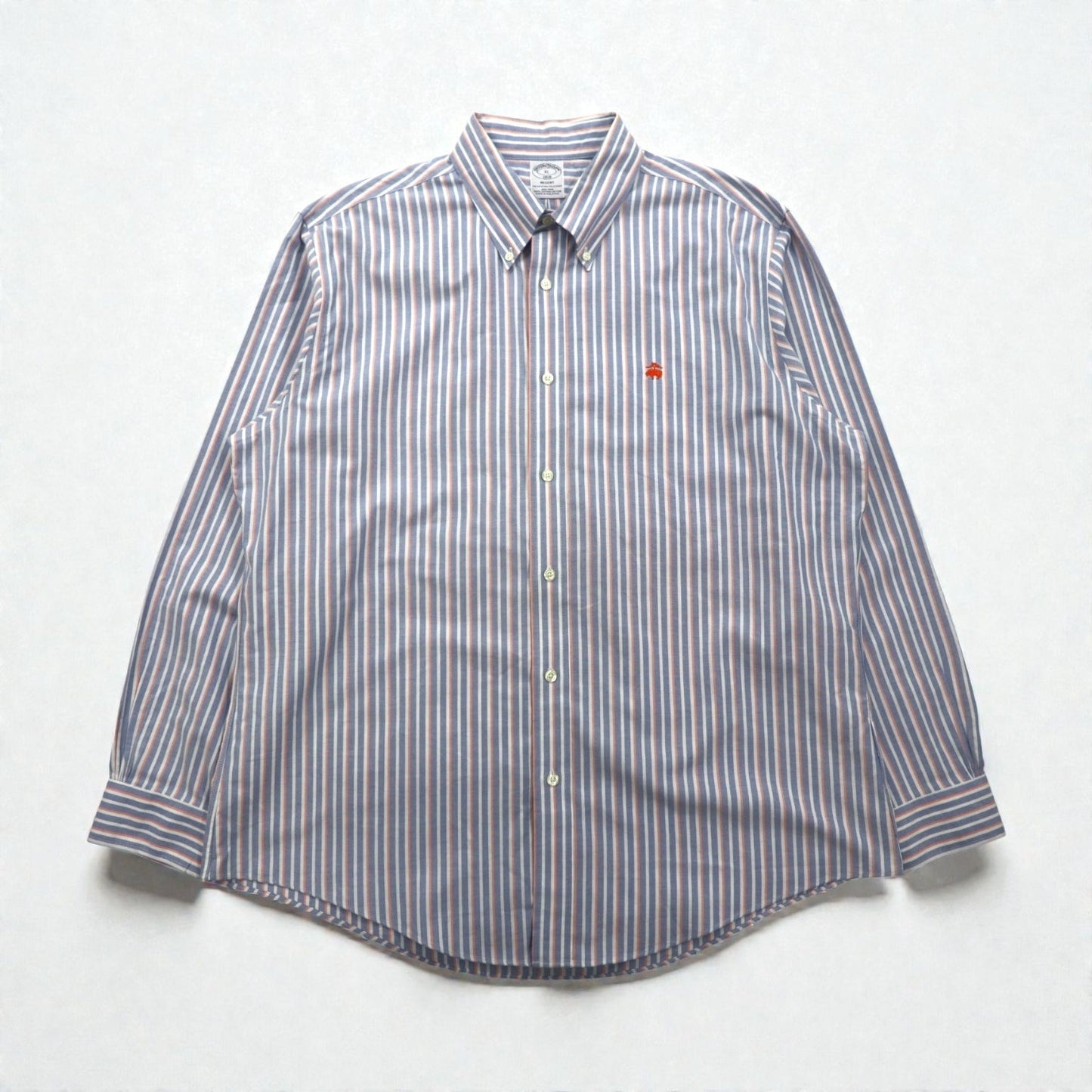 Brooks Brothers オックスフォード ボタンダウン シャツ XL ブルー REGENT ストライプ スーピマコットン