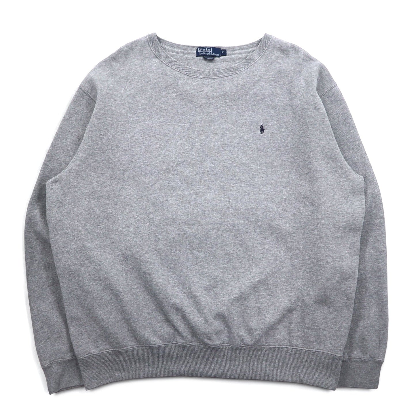 Polo by Ralph Lauren 90s Crew Neck Sweatshirt, XL, Gray, Small Pony Embroidery