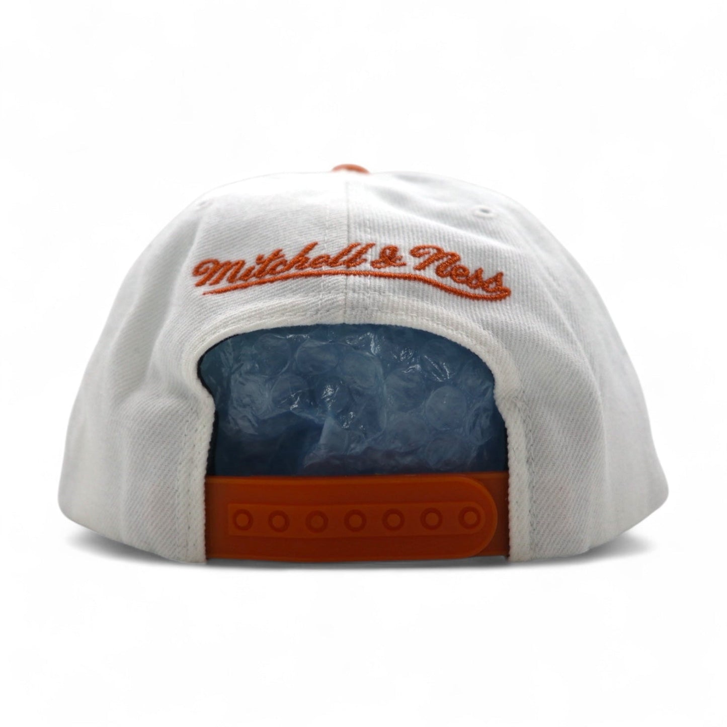 Mitchell & Ness NBA Phoenix Suns Two-Tone Snapback Baseball Cap, Free Adjustable Fit, White and Orange
