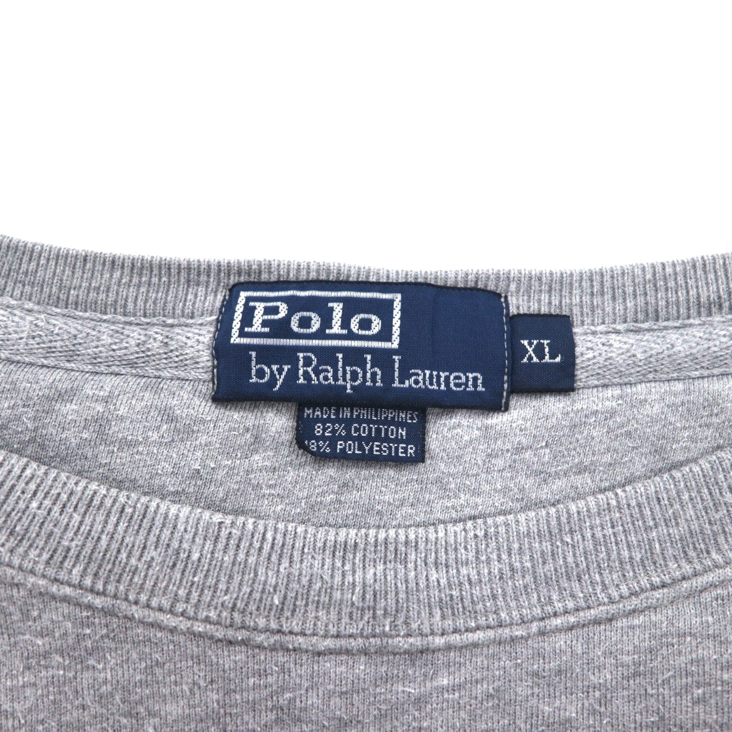 Polo by Ralph Lauren 90s Crew Neck Sweatshirt, XL, Gray, Small Pony Embroidery
