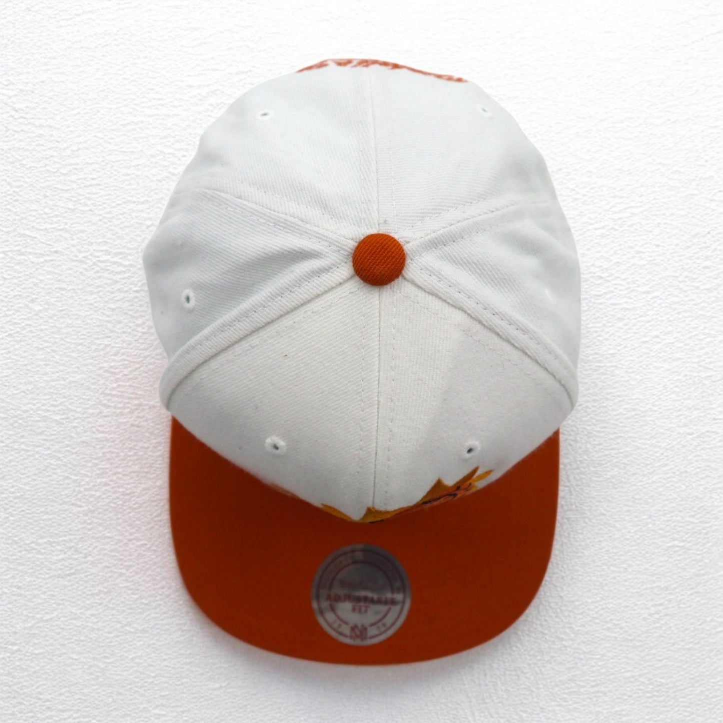 Mitchell & Ness NBA Phoenix Suns Two-Tone Snapback Baseball Cap, Free Adjustable Fit, White and Orange