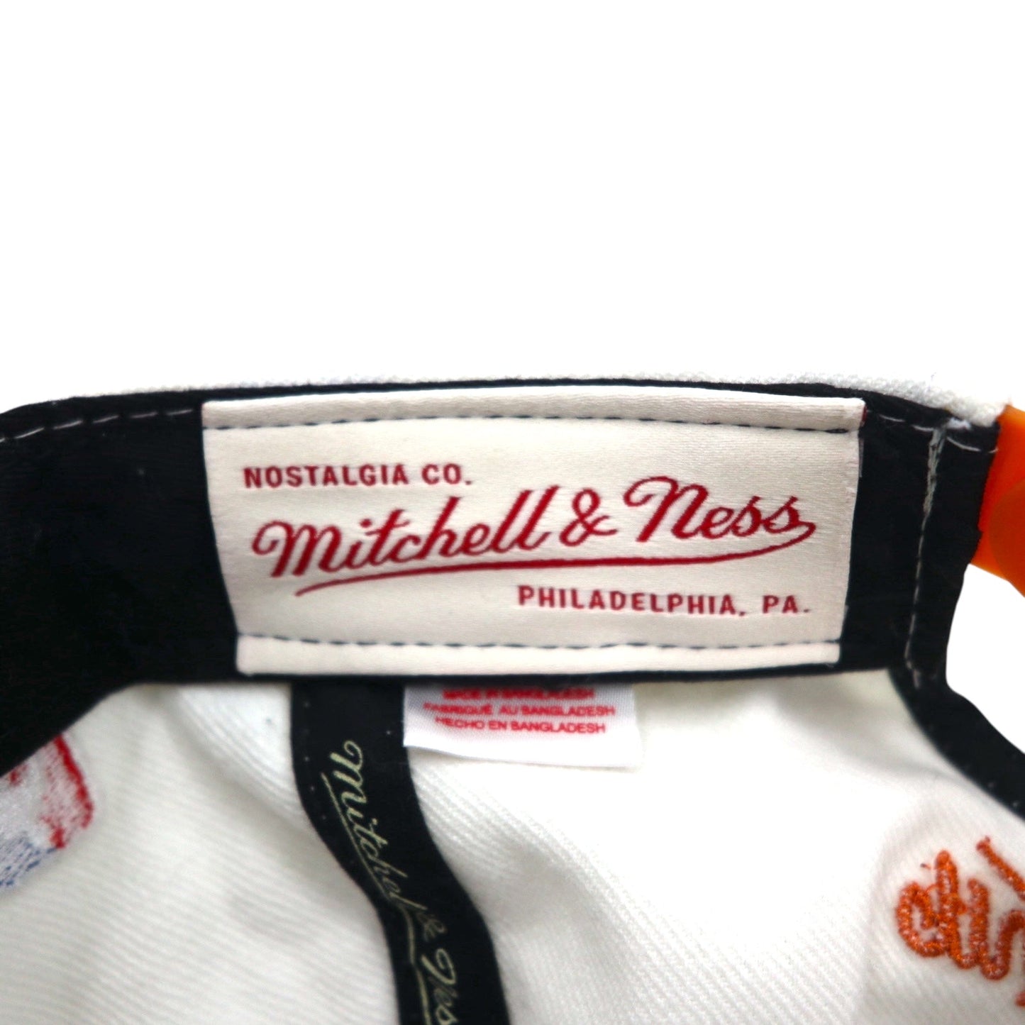 Mitchell & Ness NBA Phoenix Suns Two-Tone Snapback Baseball Cap, Free Adjustable Fit, White and Orange