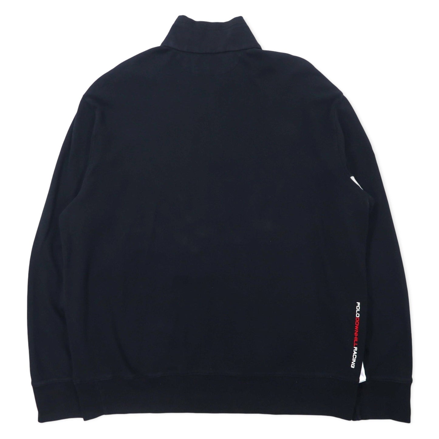 POLO RALPH LAUREN Half-Zip Sweatshirt, XL, Black, Cotton, POLO DOWNHILL RACING SERIES