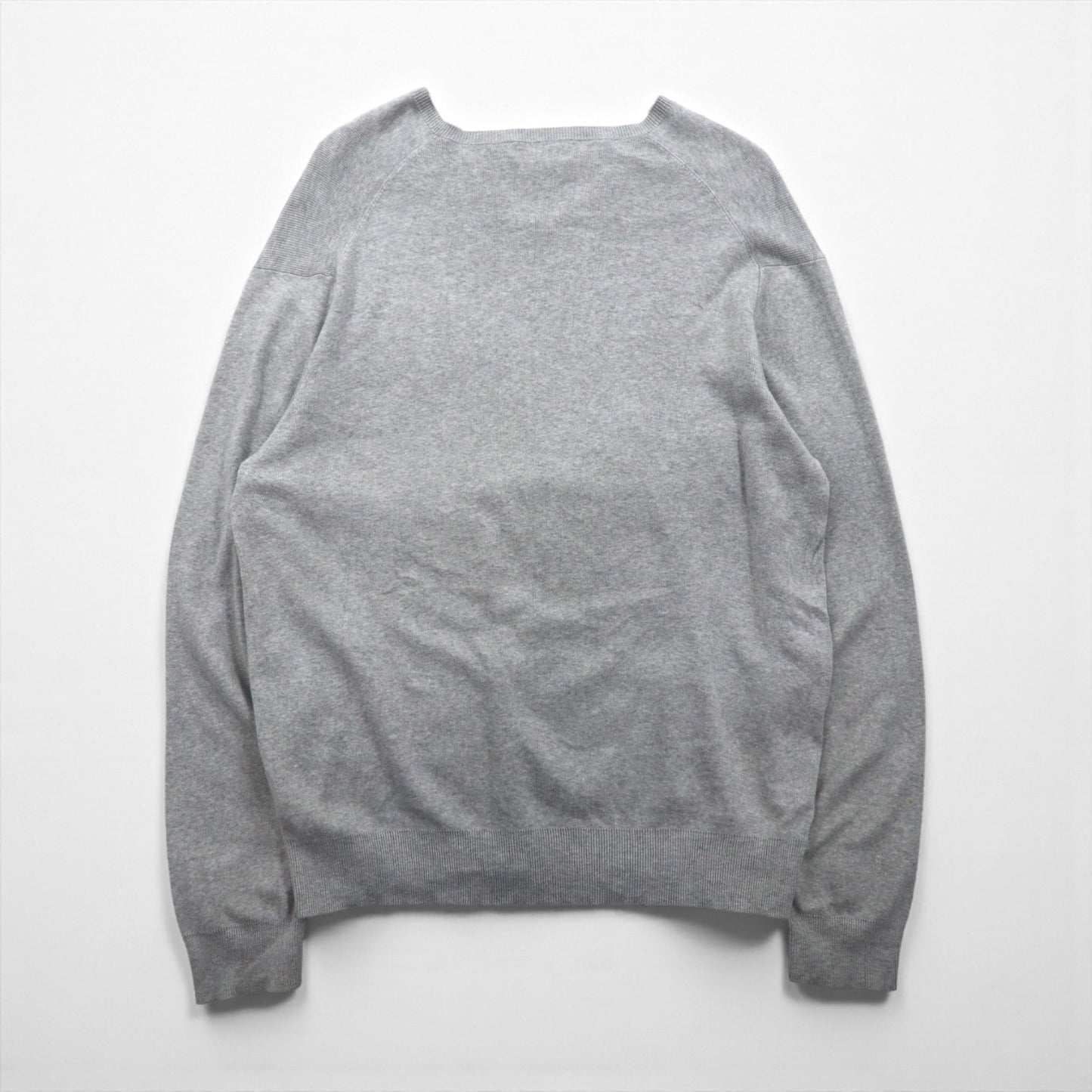 Polo Ralph Lauren Vネック ピマコットン ニット セーター L グレー スモールポニー刺繡