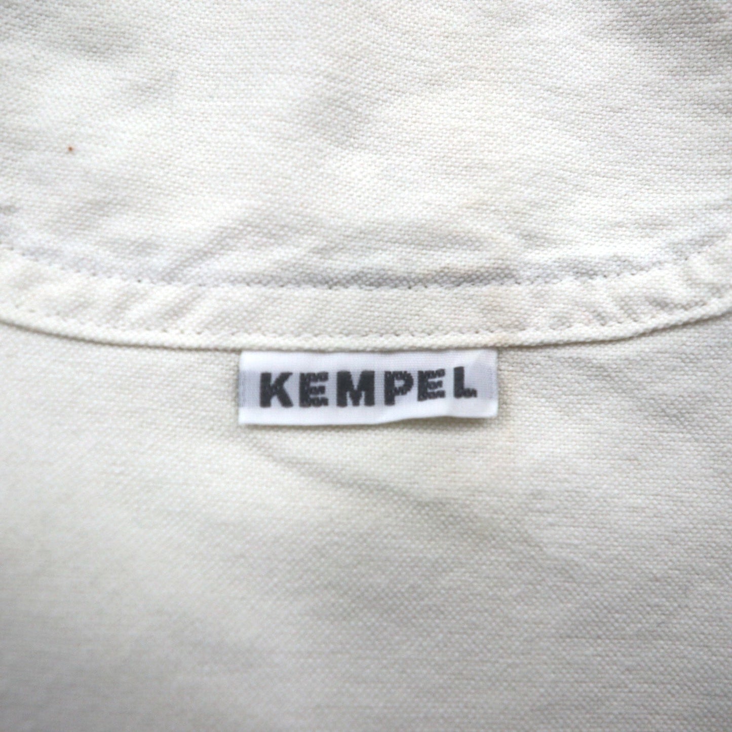 KEMPEL 日本製 スタンドカラー プルオーバーシャツ L バンドカラー 胸ポケット 019-492-52