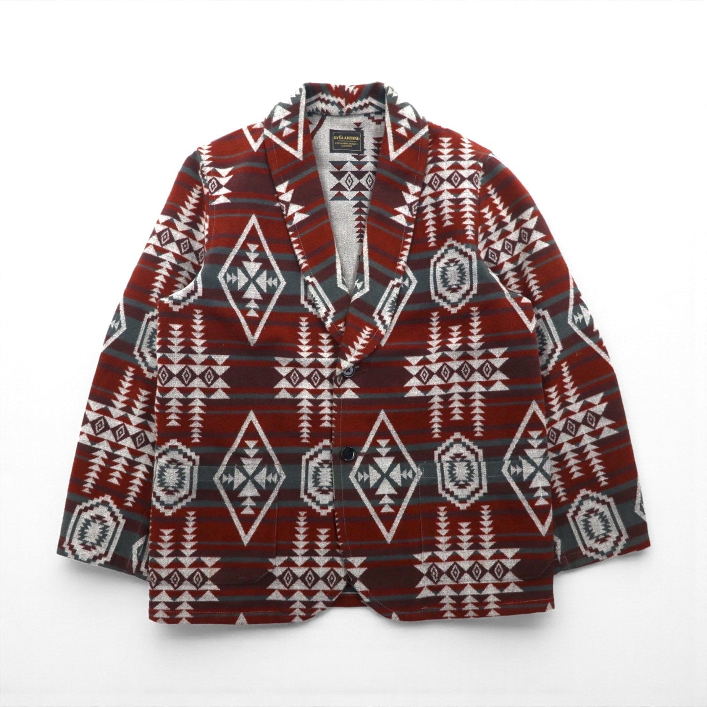 GLAD HAND 日本製 FONTIER JACKET ジャガード テーラードジャケット ブレザー S ネイティブ柄 BYGH-16-AW-10
