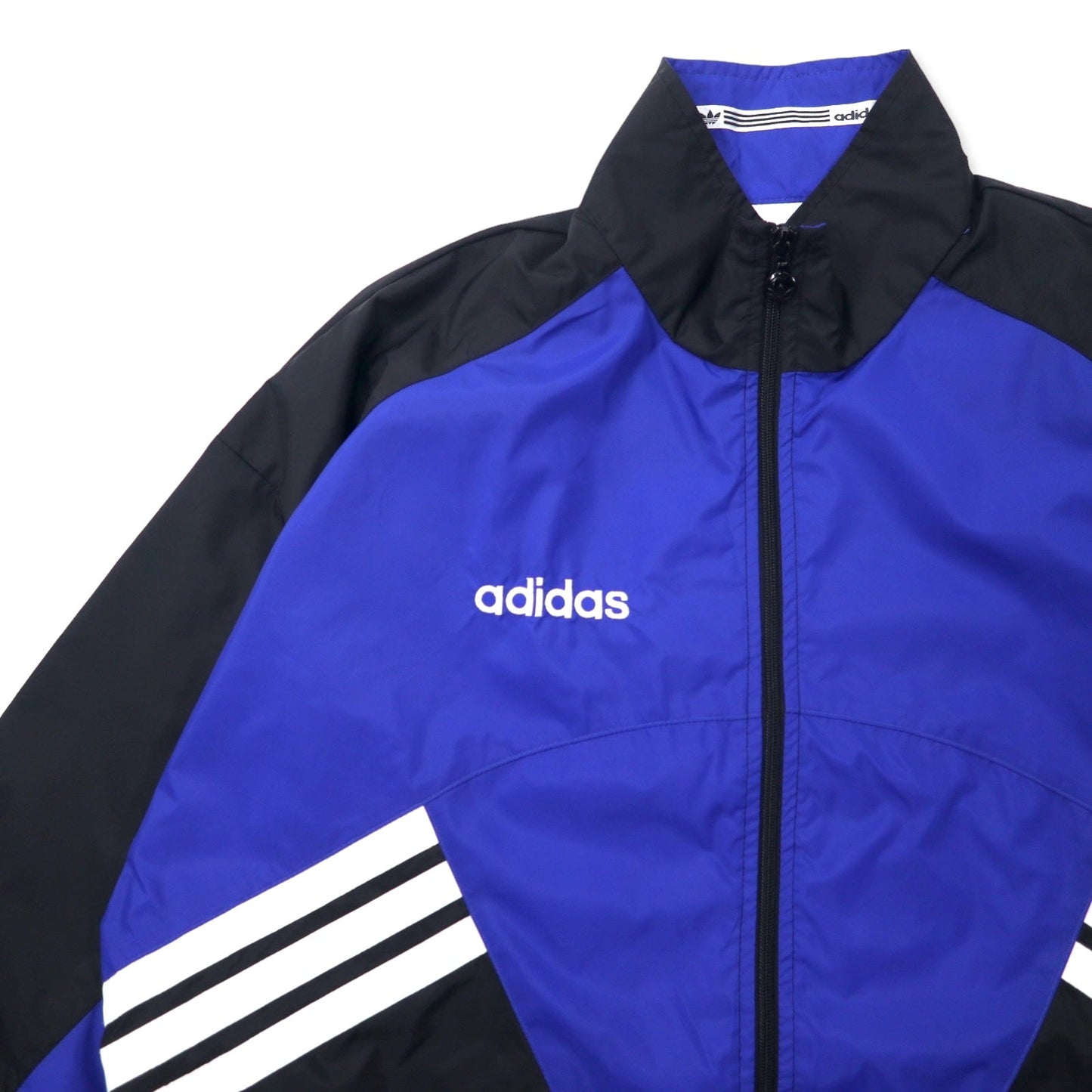 Adidas 90s Nylon Jacket F180 Blue Black Drawcord Silver Tag Trefoil Logo Oversized