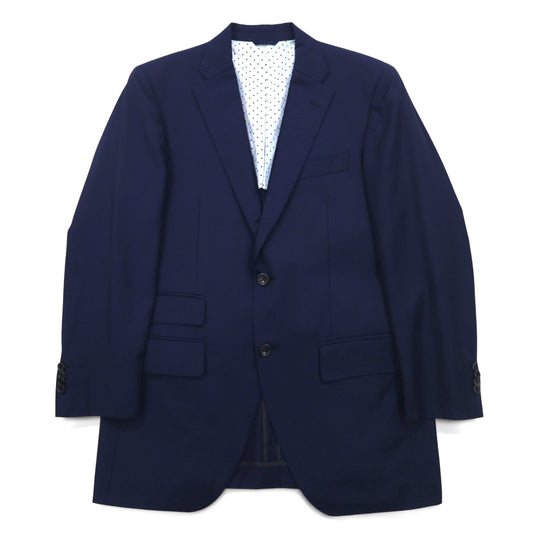 azabu tailor × loro Piana 2B テーラードジャケット S ネイビー ウール 裏地ドット 日本製