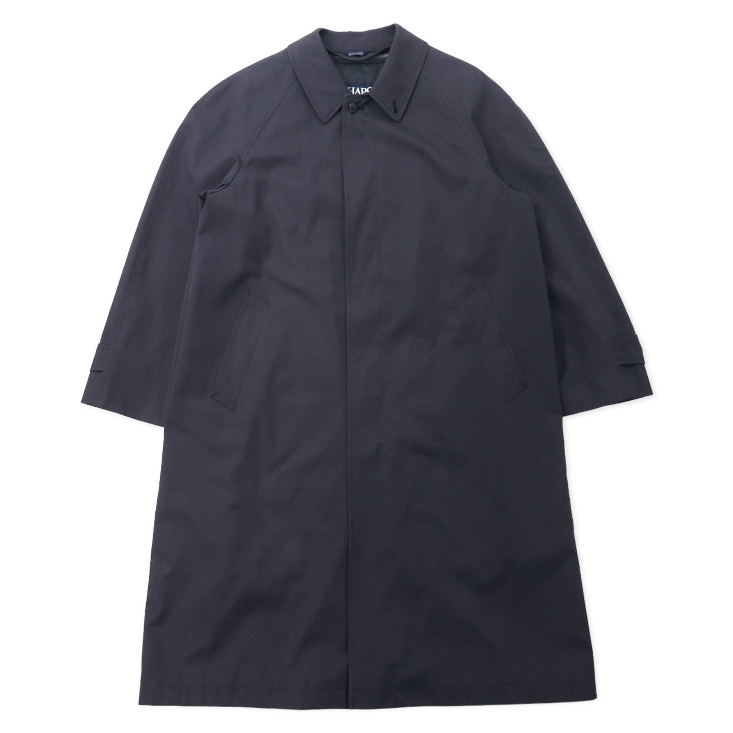 CHAPS RALPH LAUREN 90s Trench Coat, Size LL, Black, Cotton, Fly-front, Removable Liner