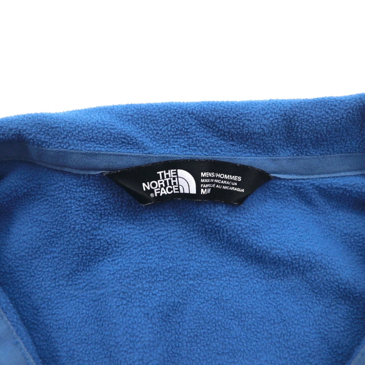 THE NORTH FACE ハーフジップ フリースジャケット M ブルー 胸ポケット プルオーバー US規格