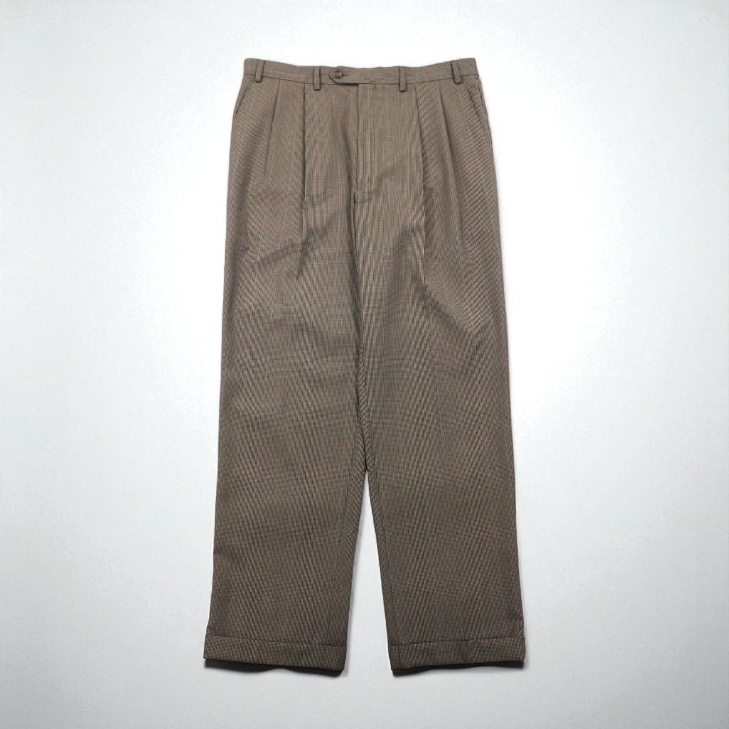 Ralph Lauren 90年代 2タック ワイド スラックスパンツ L チェック プリーツ