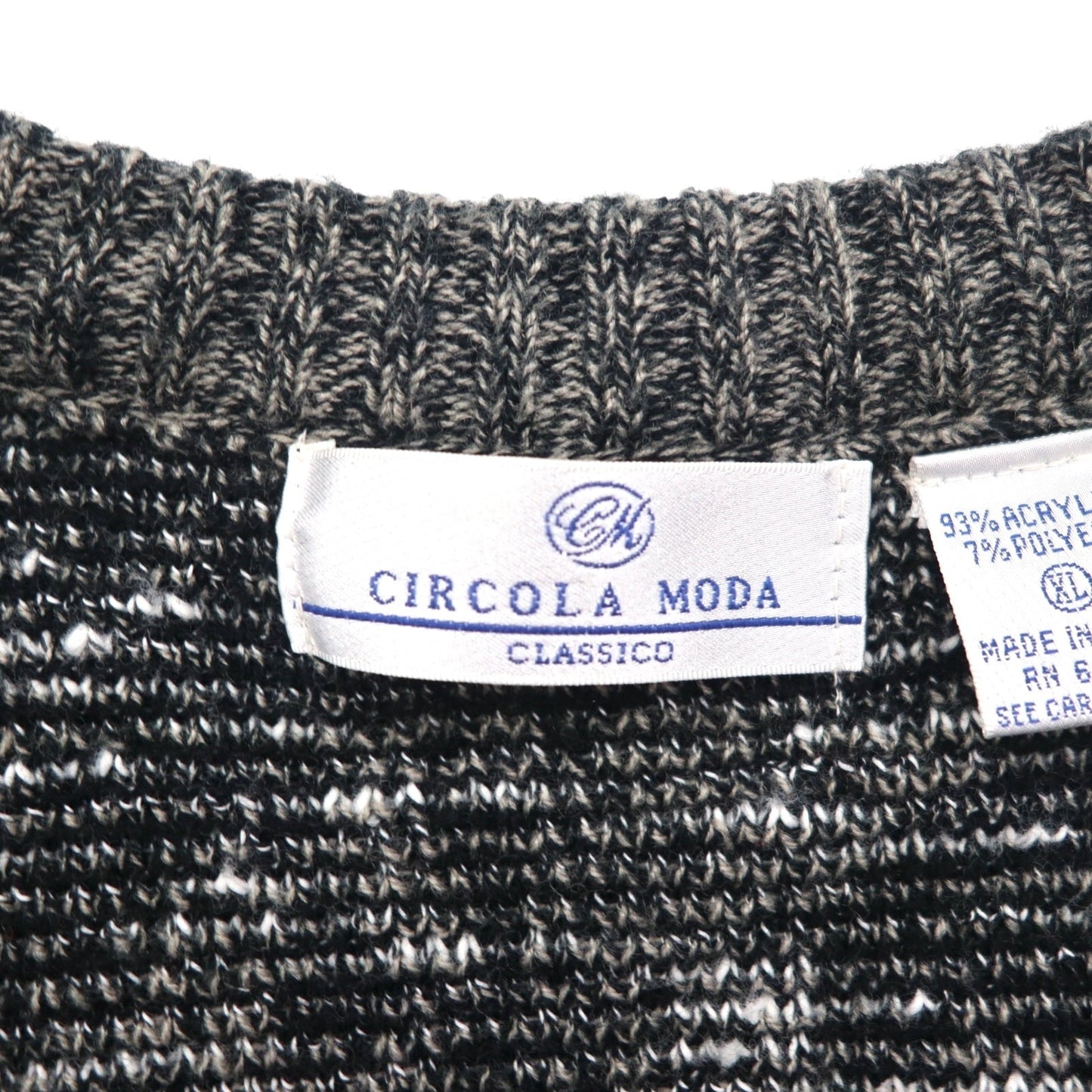 CICOLA MODA 80年代  ジャガードニット ボタン ベスト XL グレー アクリル 総柄